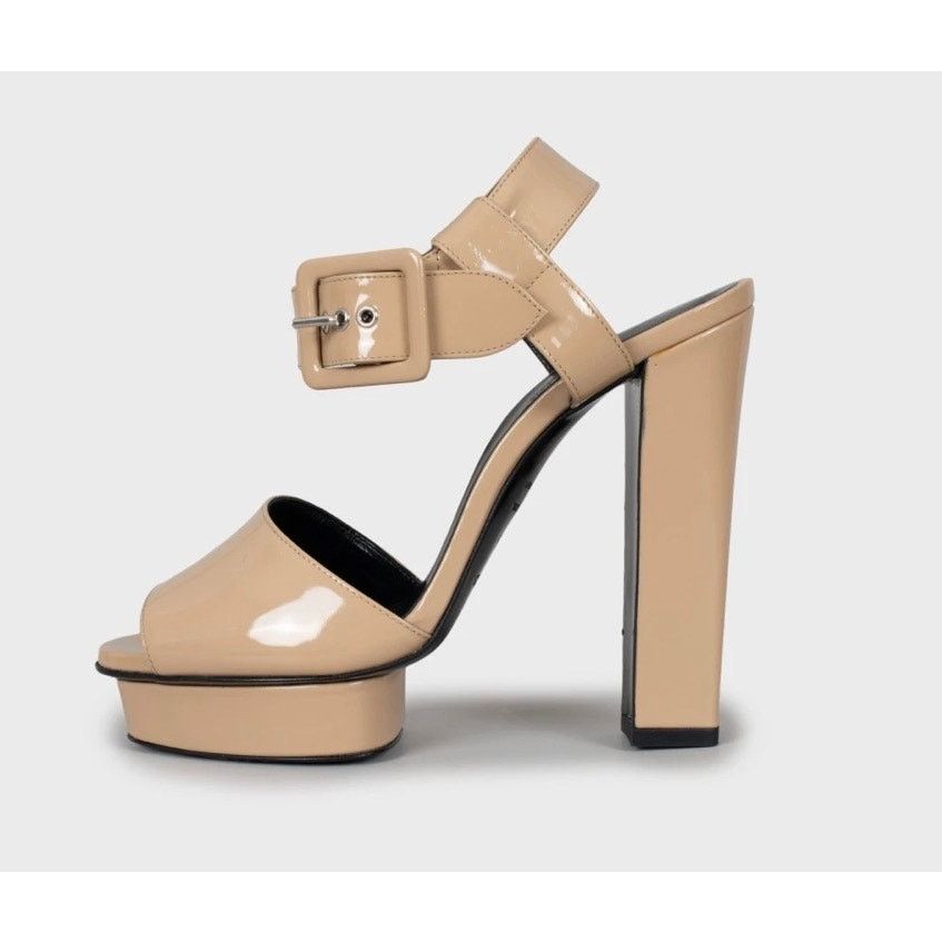 Hermes Hermès Beige Patent Leather Sandals Sz.37.5 Size US 6.5 / IT 36.5 - 1 Thumbnail