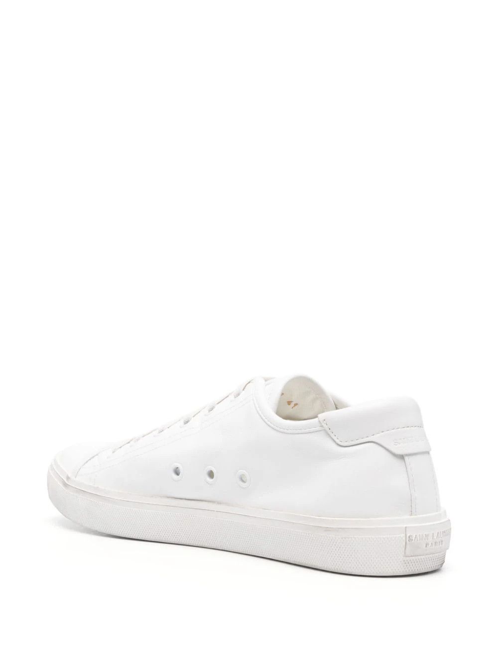 Saint Laurent Paris o1s1wg111024 Malibu Canvas Leather Sneakers in White Size US 10.5 / EU 43-44 - 3 Thumbnail