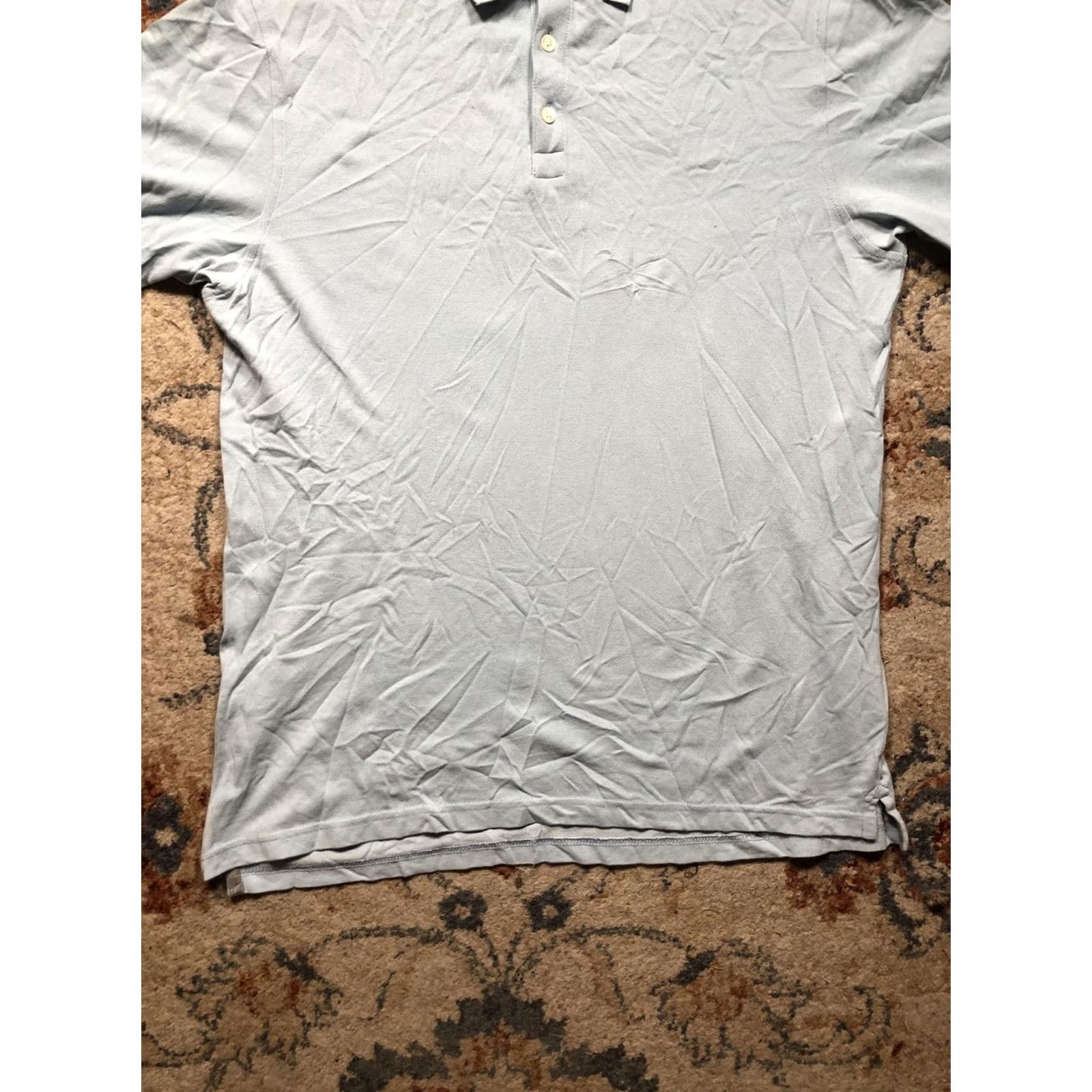 Peter Millar Peter Millar Polo Shirt Mens M Blue Solid Golf Cotton Blend Short Sleeve Size US M / EU 48-50 / 2 - 5 Thumbnail