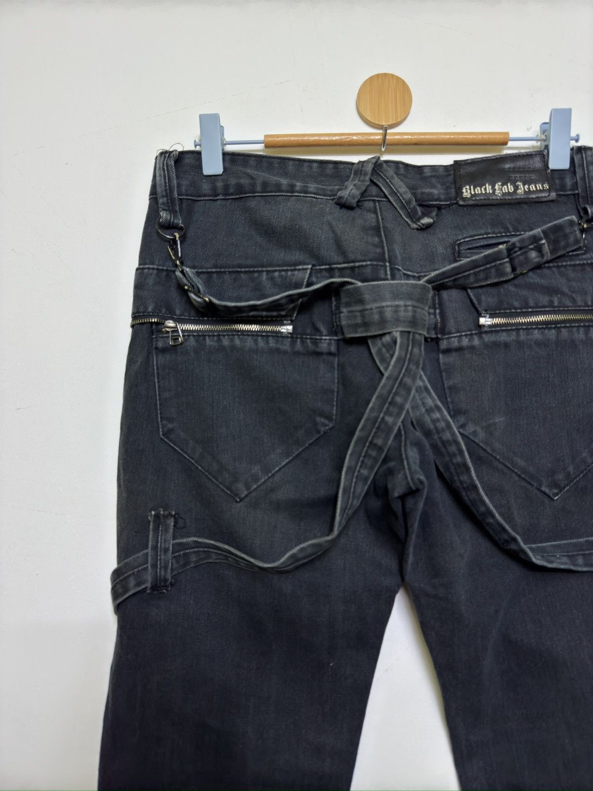Black Lab Jeans Multi-Strap Bondage Style Denim