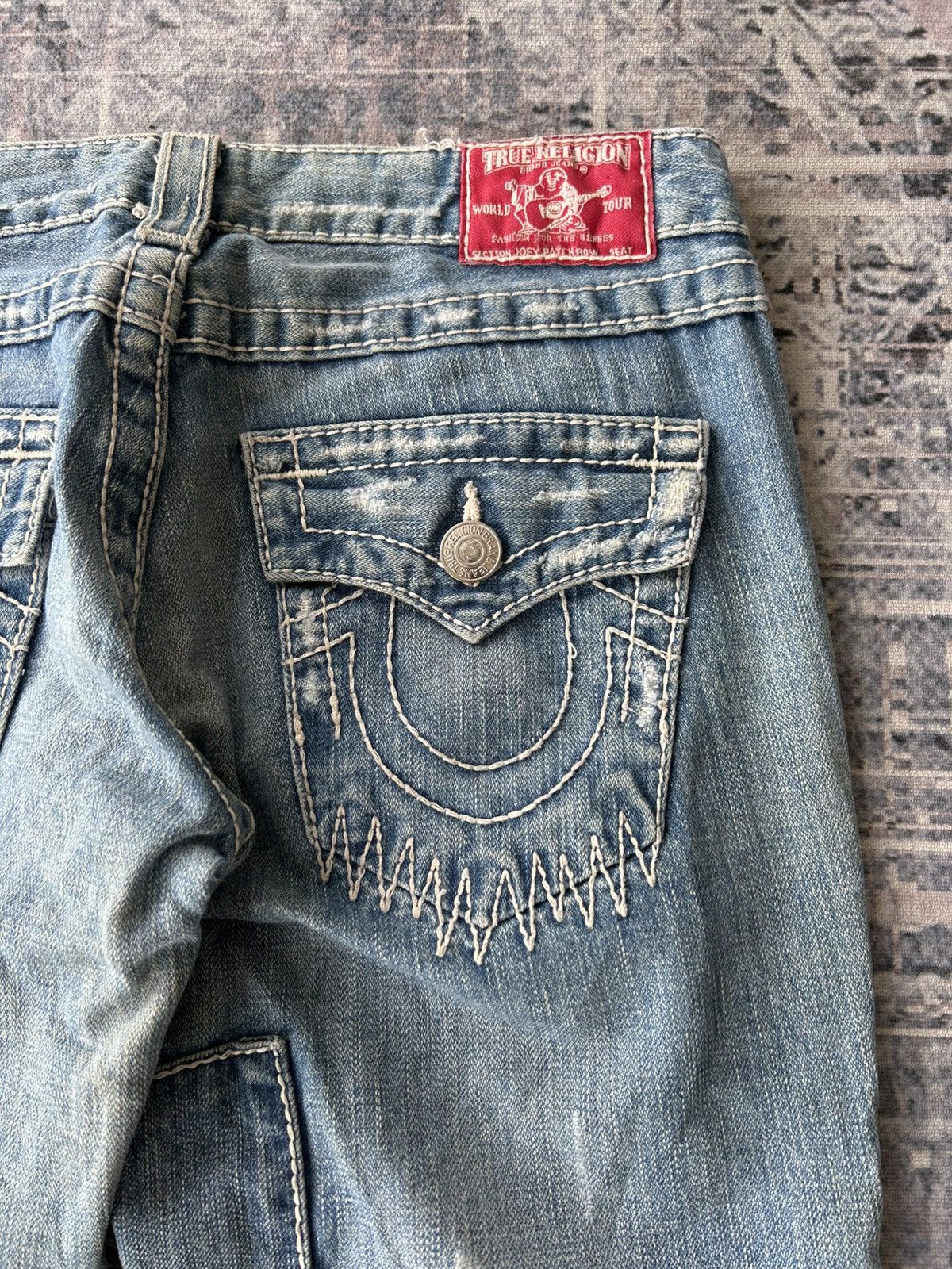 If Six Was Nine True Religion Flared Patchwork Jeans Size US 28 / EU 44 - 12 Thumbnail