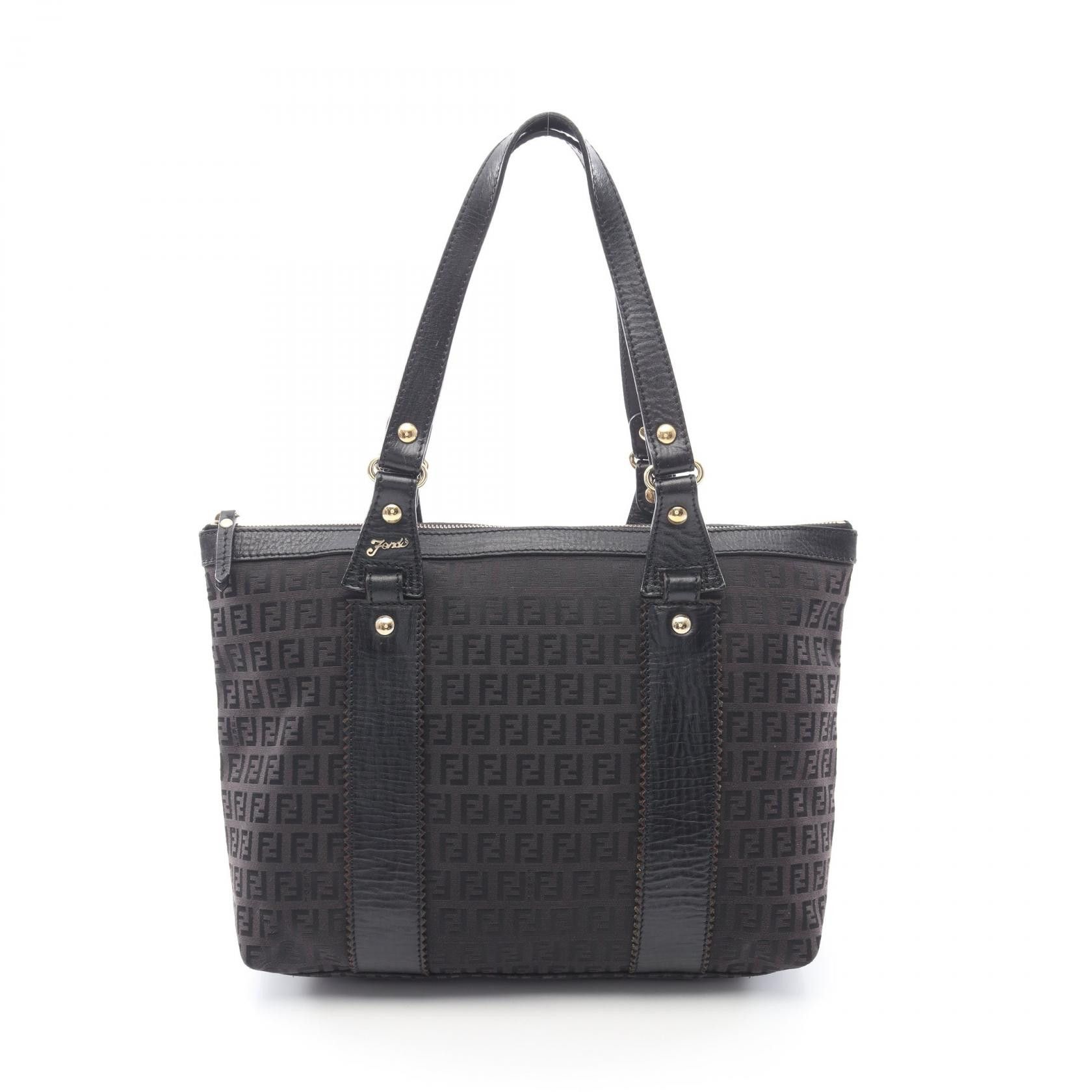 Fendi Fendi Fendi Zucchino Canvas Leather Tote Bag Leather Tote Bag DUTY FREE for USA Size ONE SIZE - 1 Thumbnail