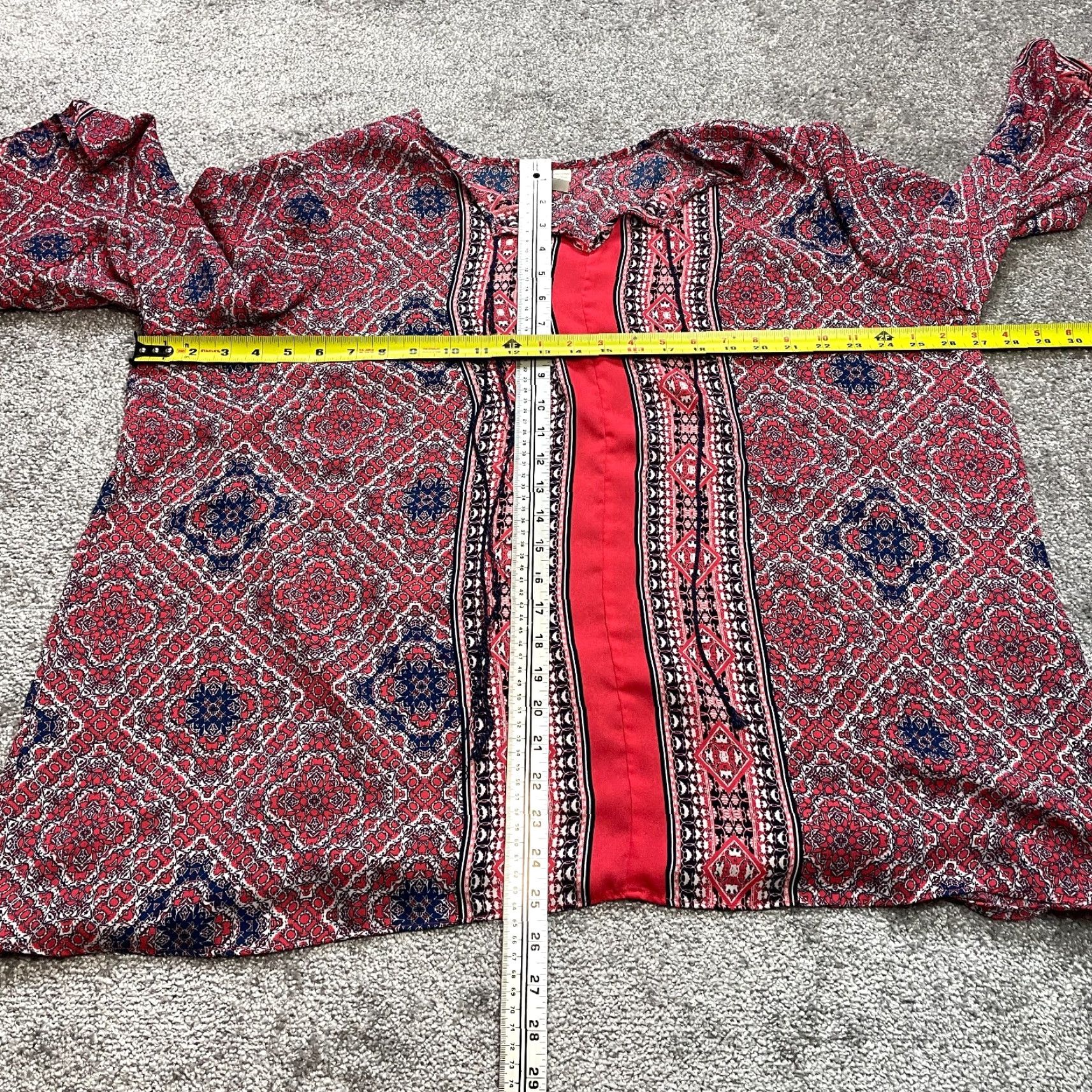 Vintage Cato Blouse Womens 20W Pink Blue 3/4 Sleeve Lightweight Polyester Knit Round Neck Pullover Casual Plus Size Ladies Top Size 3XL / US 20-22 - 4 Thumbnail