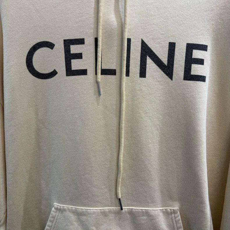Celine Celine Logo Hooded Sweatshirt Champagne Color Size US XXL / EU 58 / 5 - 2 Thumbnail