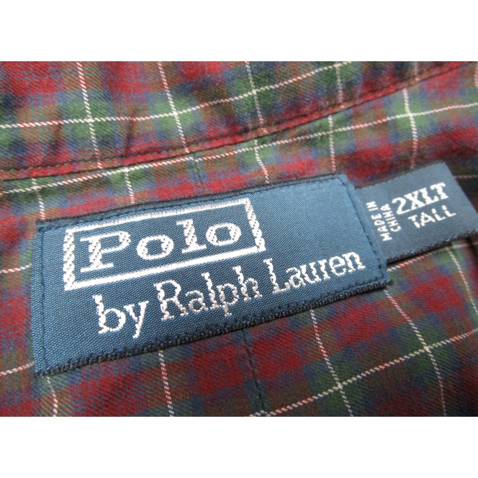 Polo Ralph Lauren VINTAGE Polo Ralph Lauren Shirt 2XL Tall Red Check Button-Up with Dual Flap Pockets Mens Long Sleeve Size US XXL / EU 58 / 5 - 3 Thumbnail