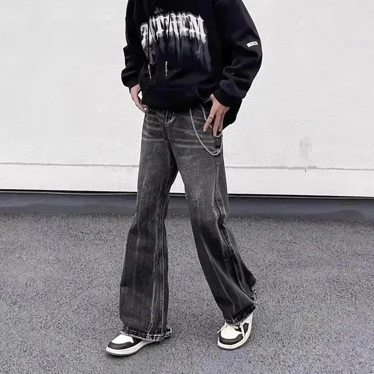 Japanese Brand Loose fitting straight black gray jeans Size US 32 / EU 48 - 1 Thumbnail