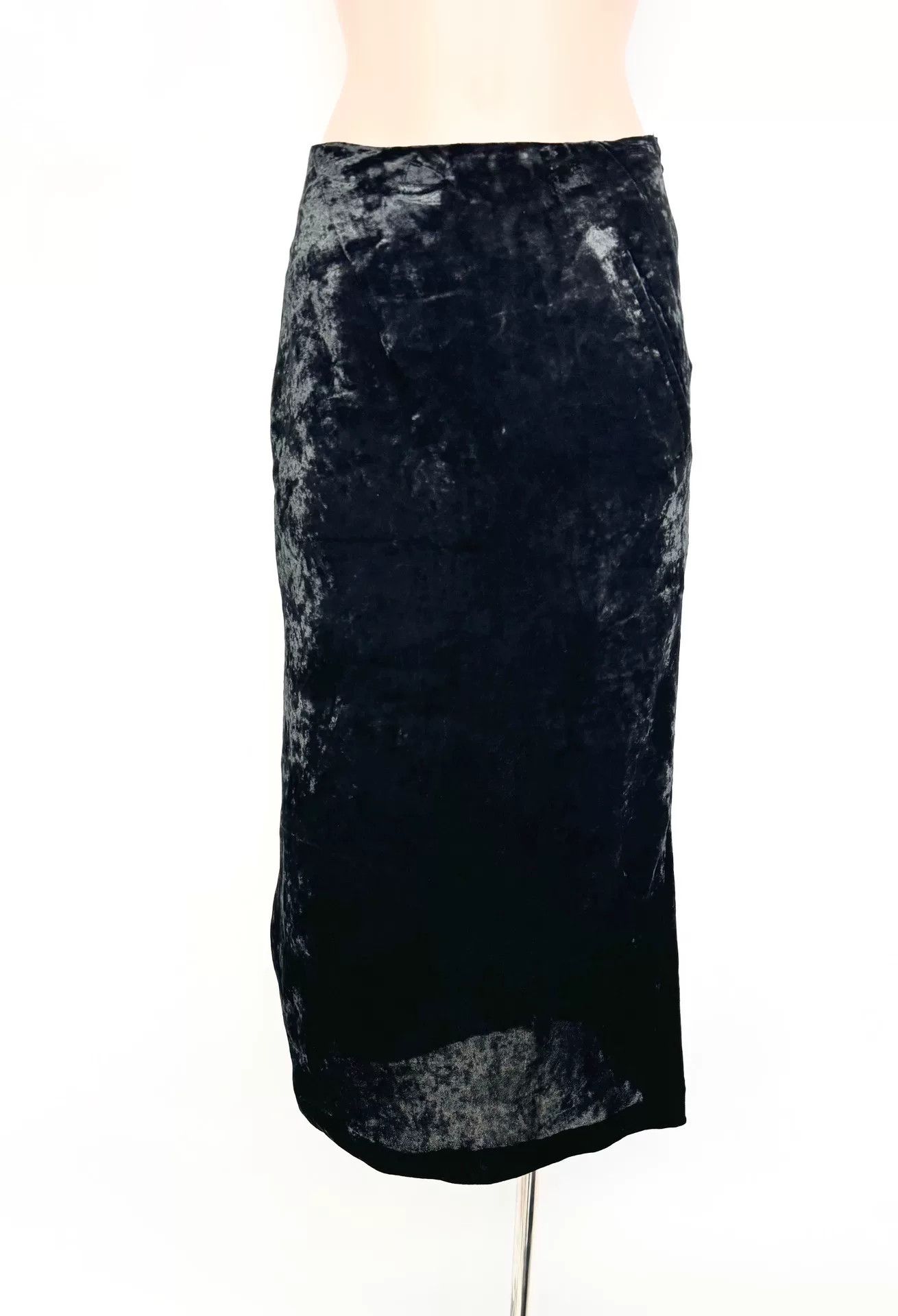Yohji Yamamoto Yohji Yamamoto Black Velvet Midi Skirt Size 23" - 1 Thumbnail