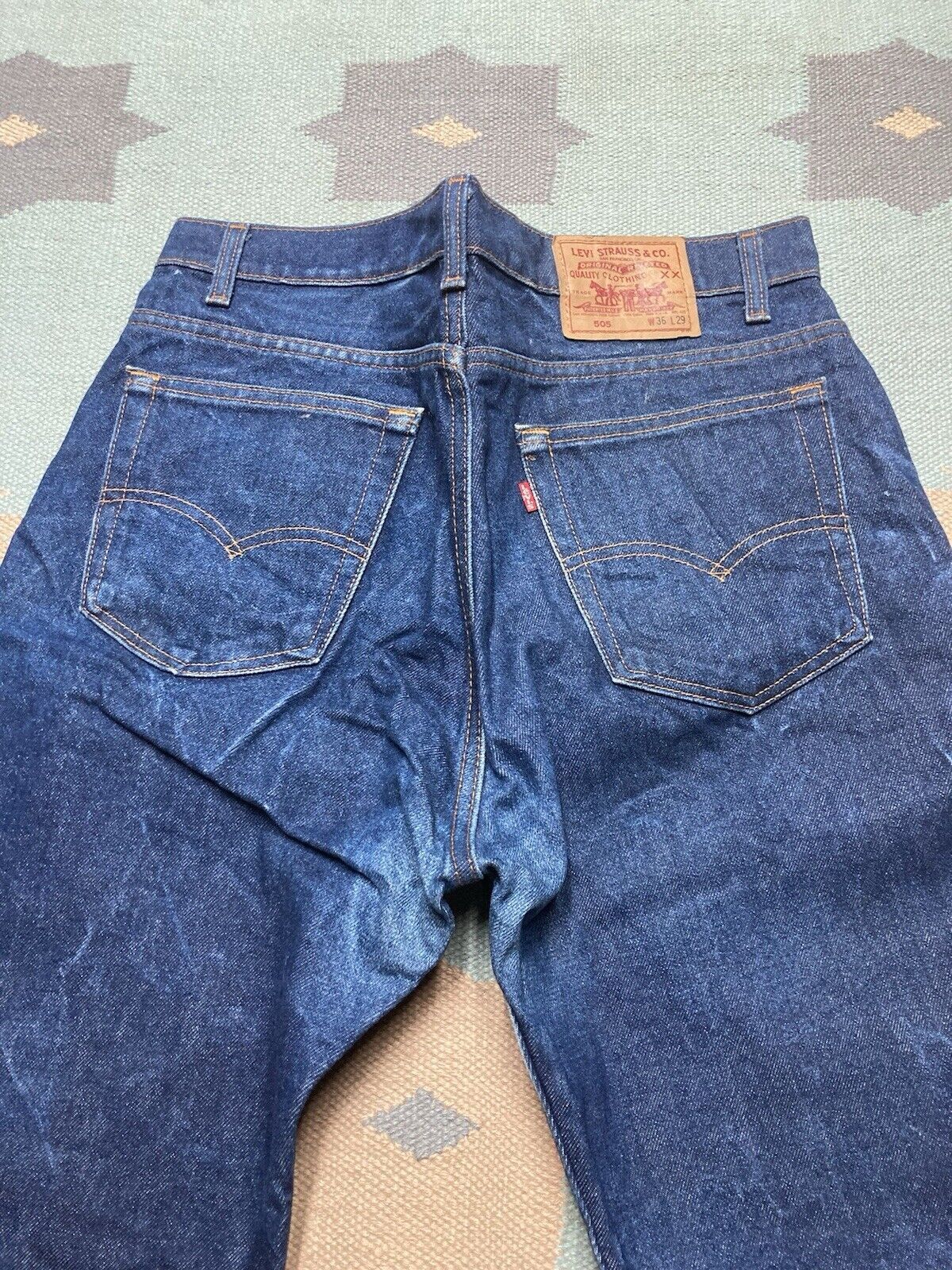 Levi's × Vintage VTG 80s Levi’s 505 xx jeans dark wash crispy straight 35x31 Size US 35 - 4 Thumbnail