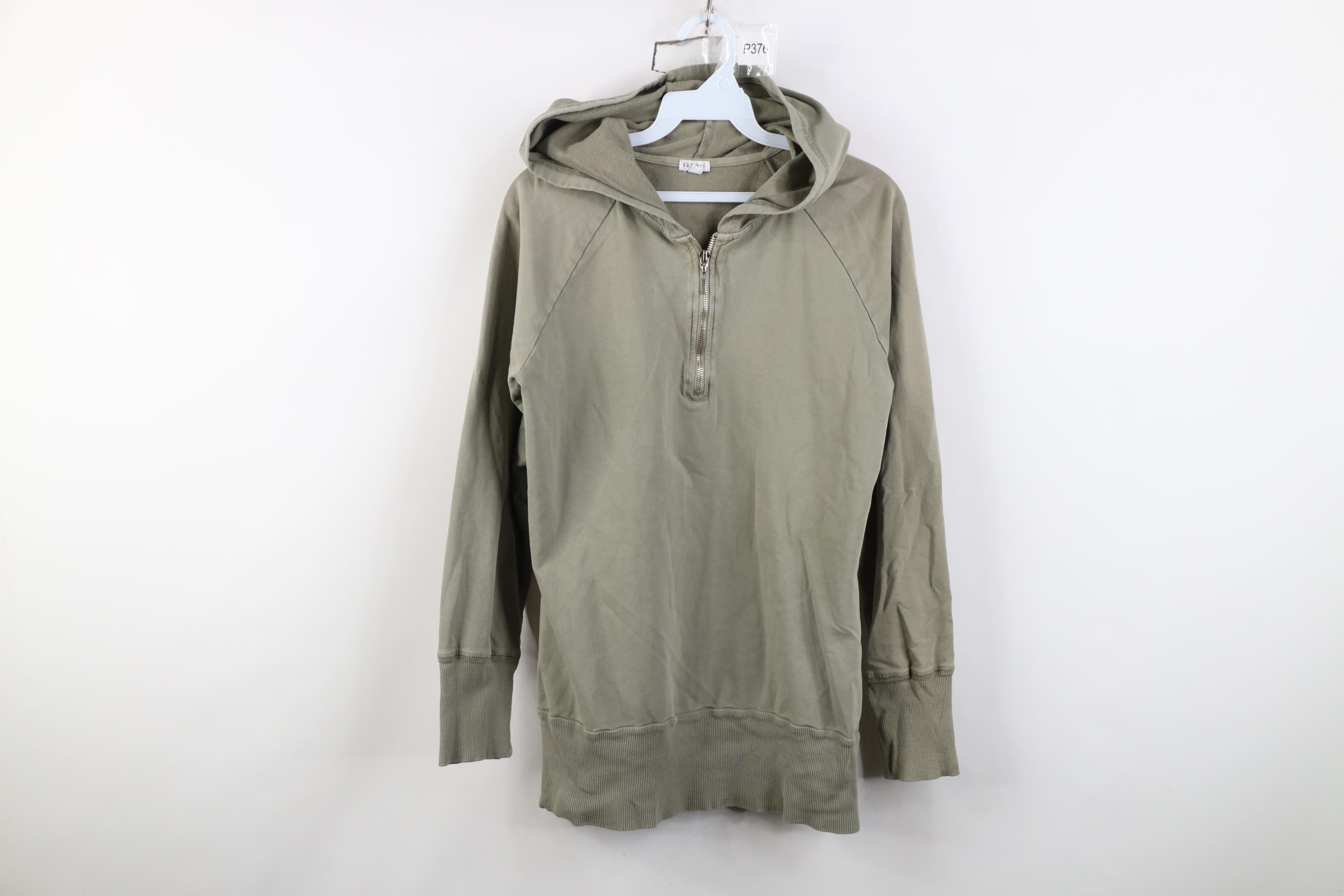 Vintage Vintage 90s Satori French Terry 1/4 Zip Hoodie Green USA Size M / US 6-8 / IT 42-44 - 1 Thumbnail