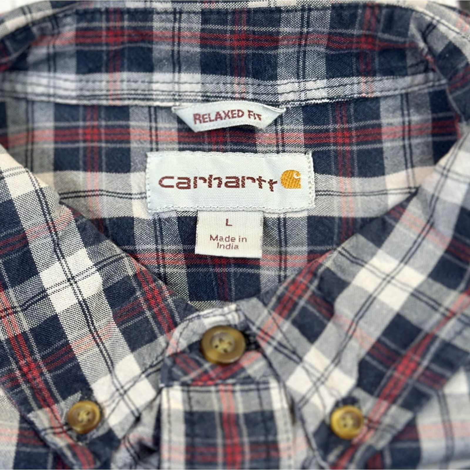 Carhartt Carhartt Plaid Relaxed Long Sleeve Button-Down Shirt Mens Large Black Cotton Workwear 2016 Size US L / EU 52-54 / 3 - 7 Thumbnail