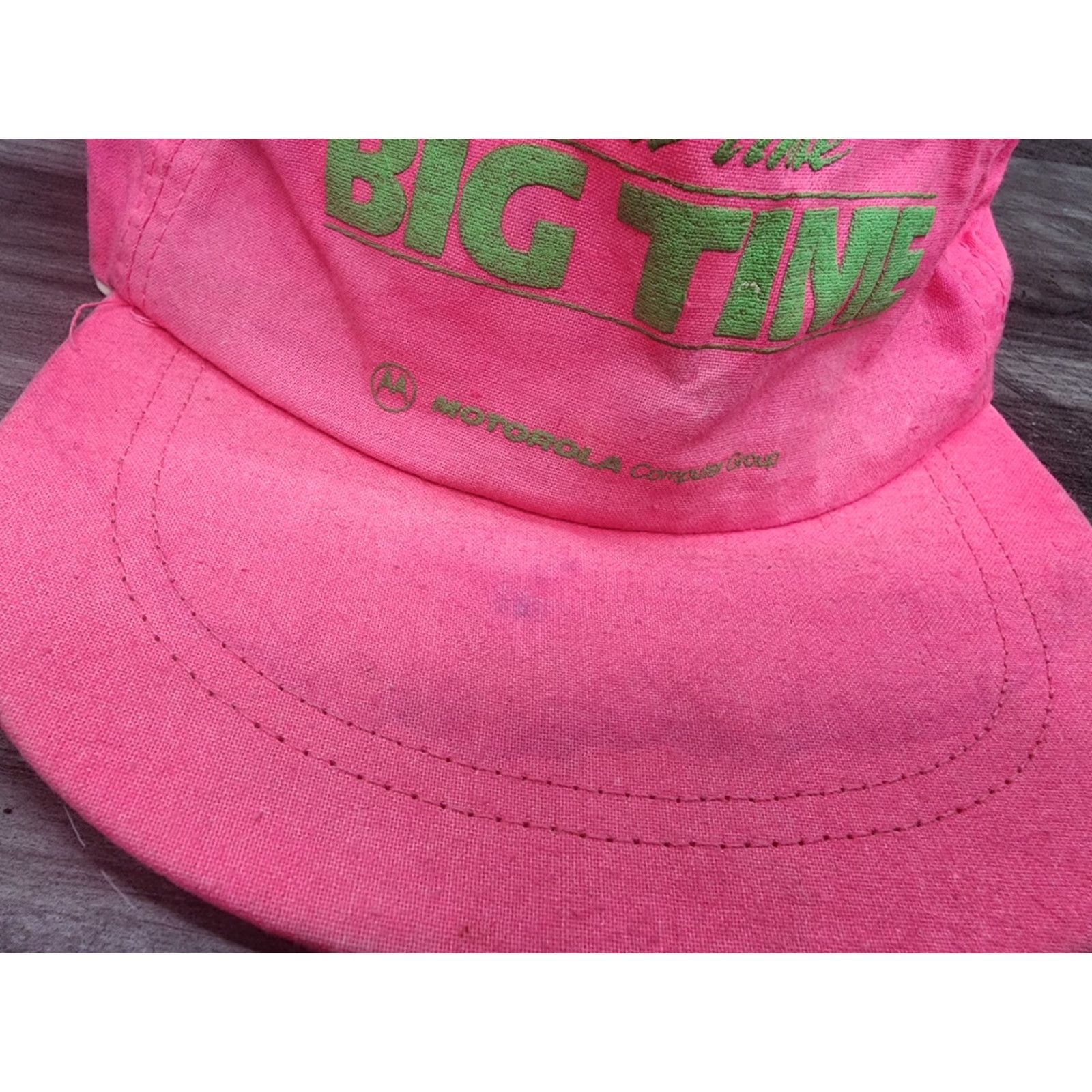 Vintage VINTAGE Motorola Real Time Big Time Strap Back Hat Neon Pink Hat Men One Size Pink Baseball Cap Mens Size ONE SIZE - 3 Thumbnail