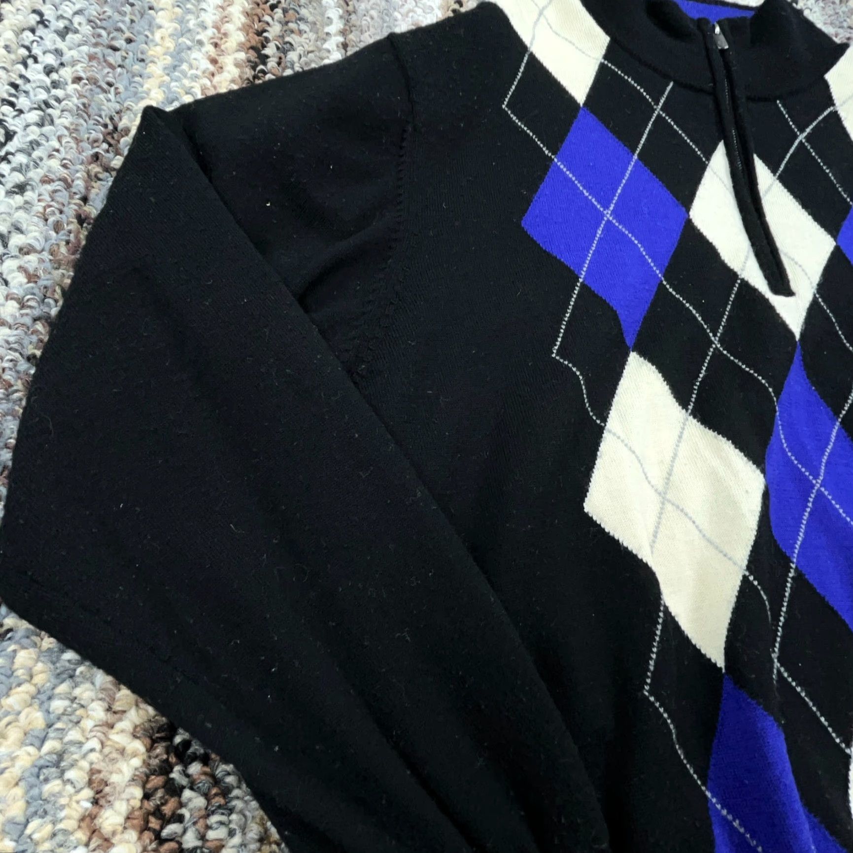 Footjoy FootJoy Sweater Men Large Black Pullover Wool Knit Quarter Zip Lined Golf Adult Size US L / EU 52-54 / 3 - 6 Thumbnail