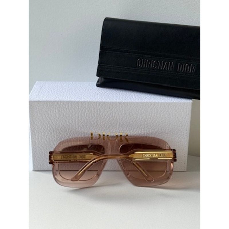 Dior NEW Dior Signature M1U Mask Sunglasses in Pink Transparent Size ONE SIZE - 8 Thumbnail