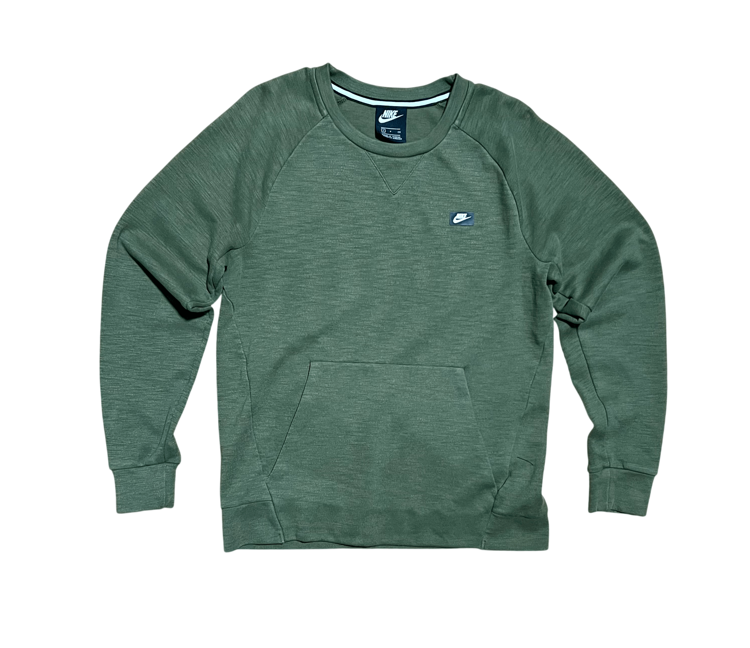 Nike Nike Classic Olive Green Pouch Crew Neck Sweatshirt Size US S / EU 44-46 / 1 - 1 Thumbnail
