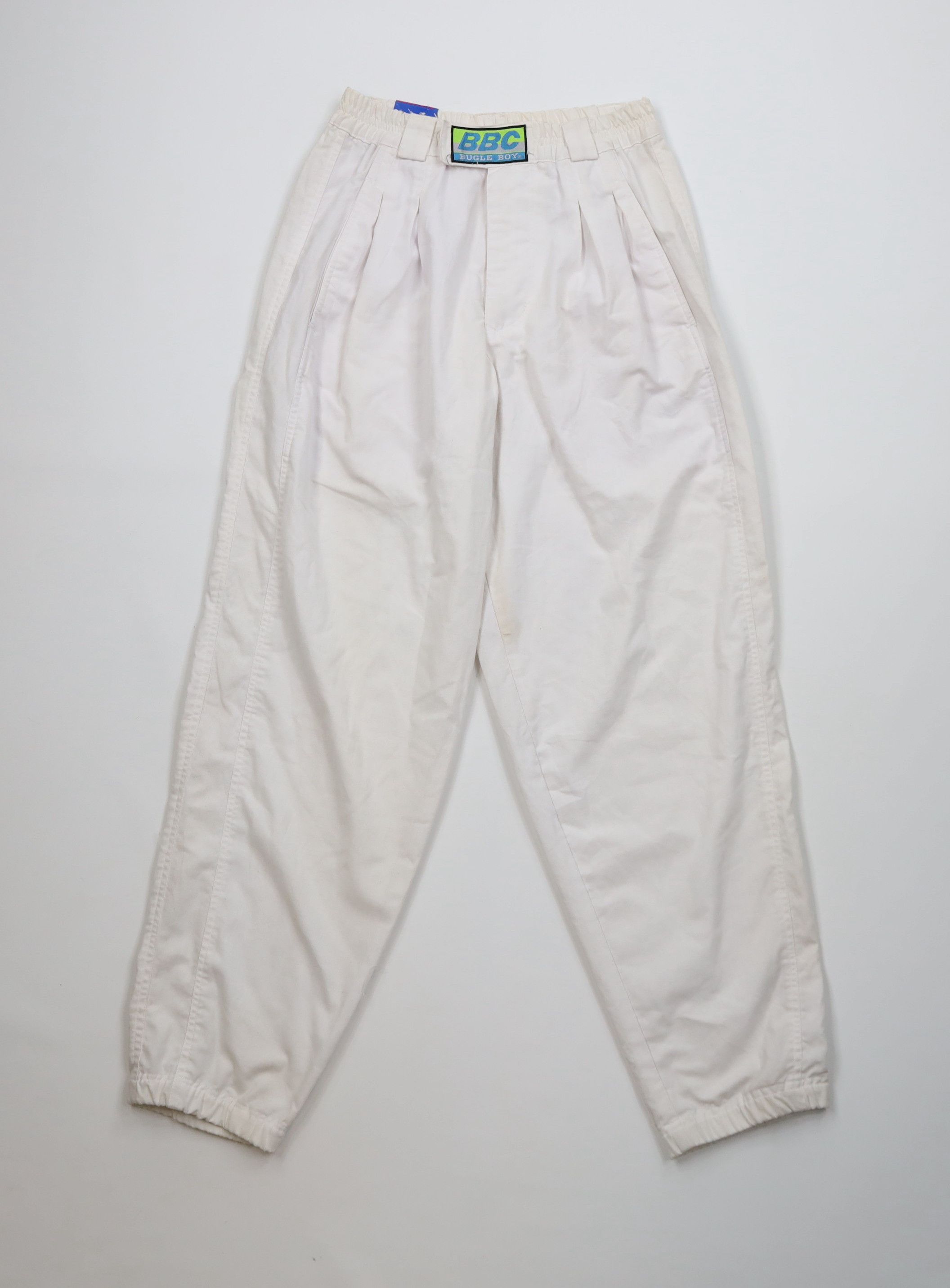Vintage Deadstock Vintage 80s 90s Bugle Boy Pleated Pants White Size US 28 / EU 44 - 1 Thumbnail