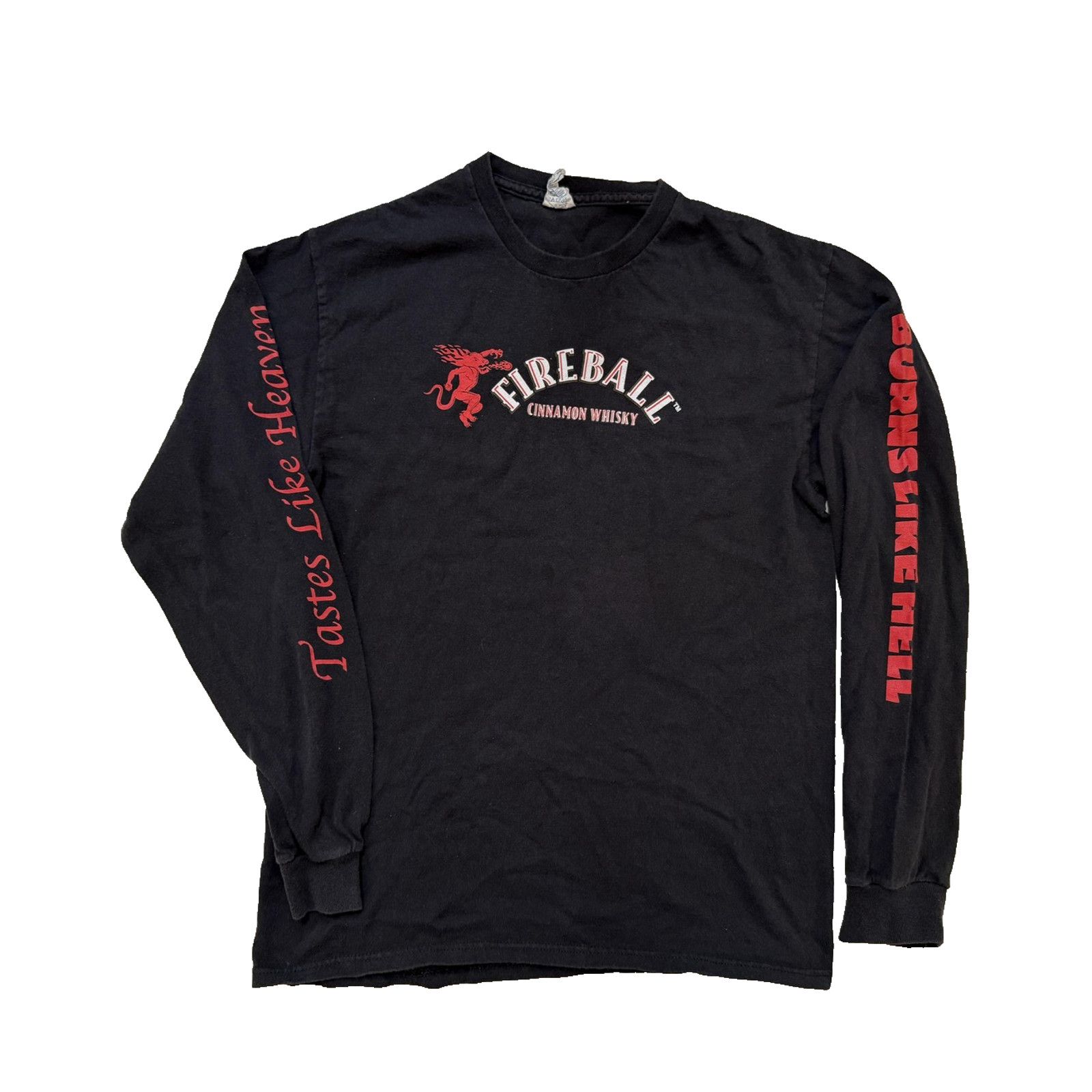 & Other Stories Fireball Shirt Mens MED Blk Long Sleeve Liquor Whiskey Y2K Size US M / EU 48-50 / 2 - 1 Thumbnail