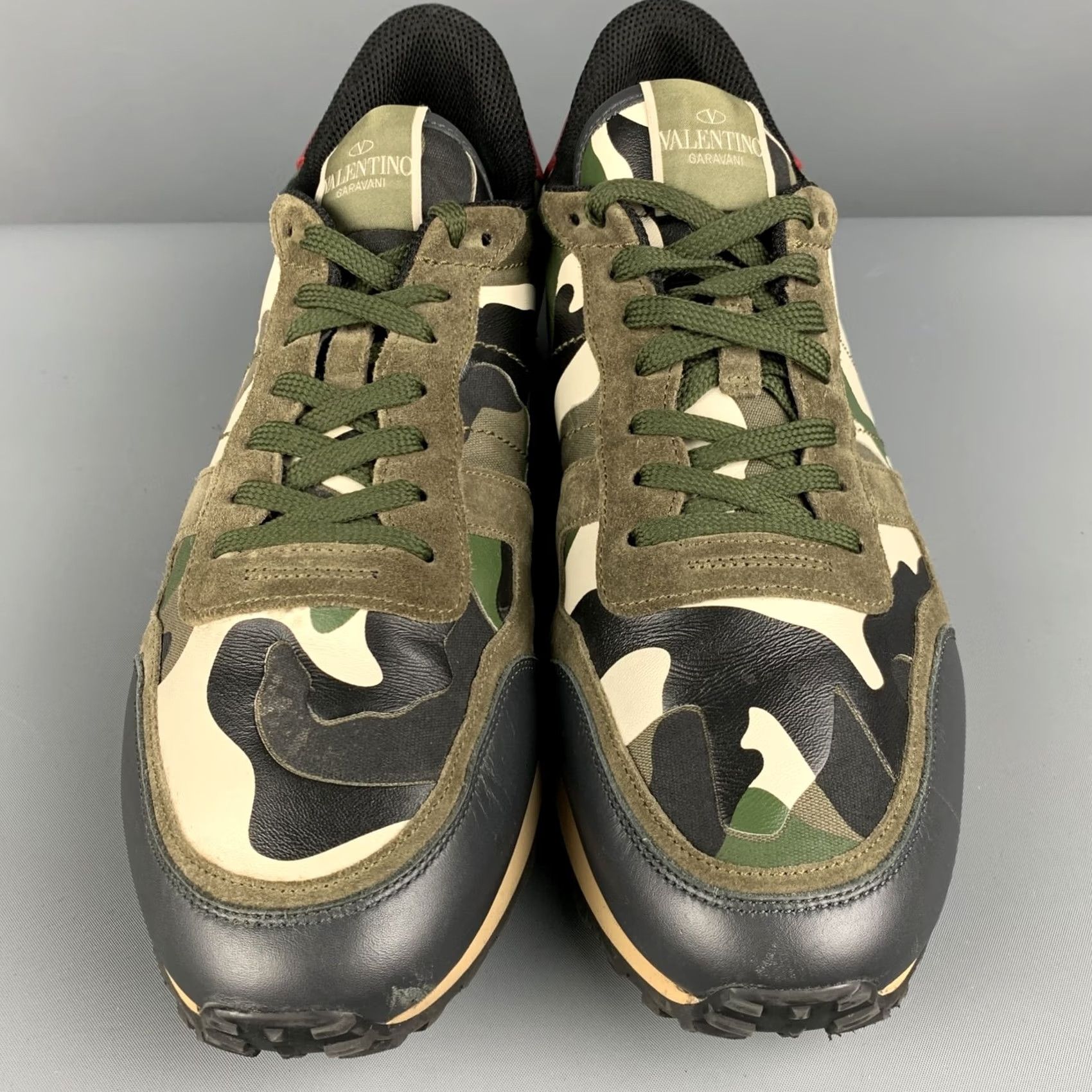 Valentino VALENTINO Size 12 Multi-Color Olive Camo Leather Low Top Sneakers Mens Shoes Size US L / EU 52-54 / 3 - 4 Thumbnail