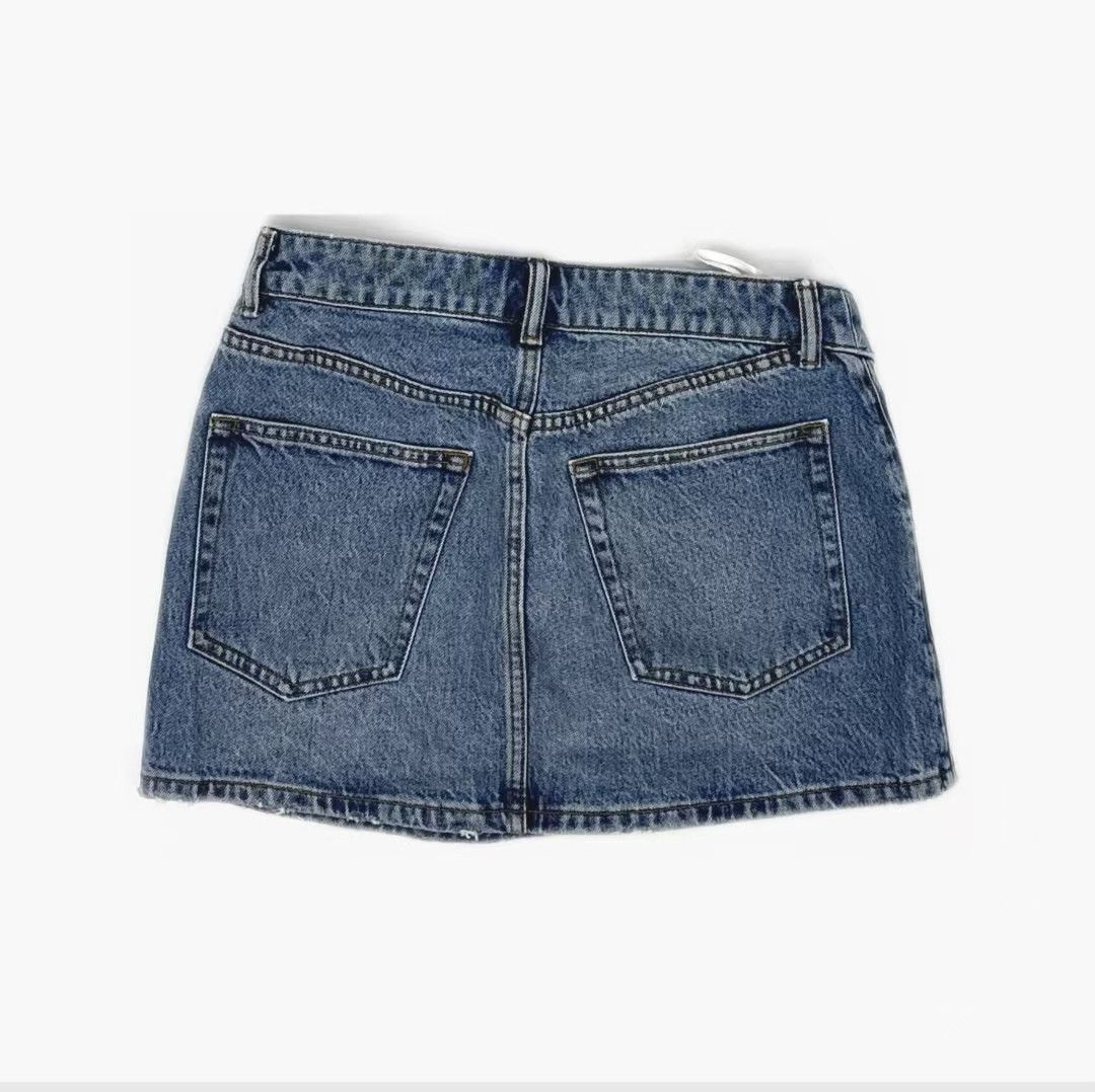 Alexander Wang Alexander Wang Asymmetrical Denim Mini Skirt 0079 Size 28" / US 6 / IT 42 - 2 Thumbnail