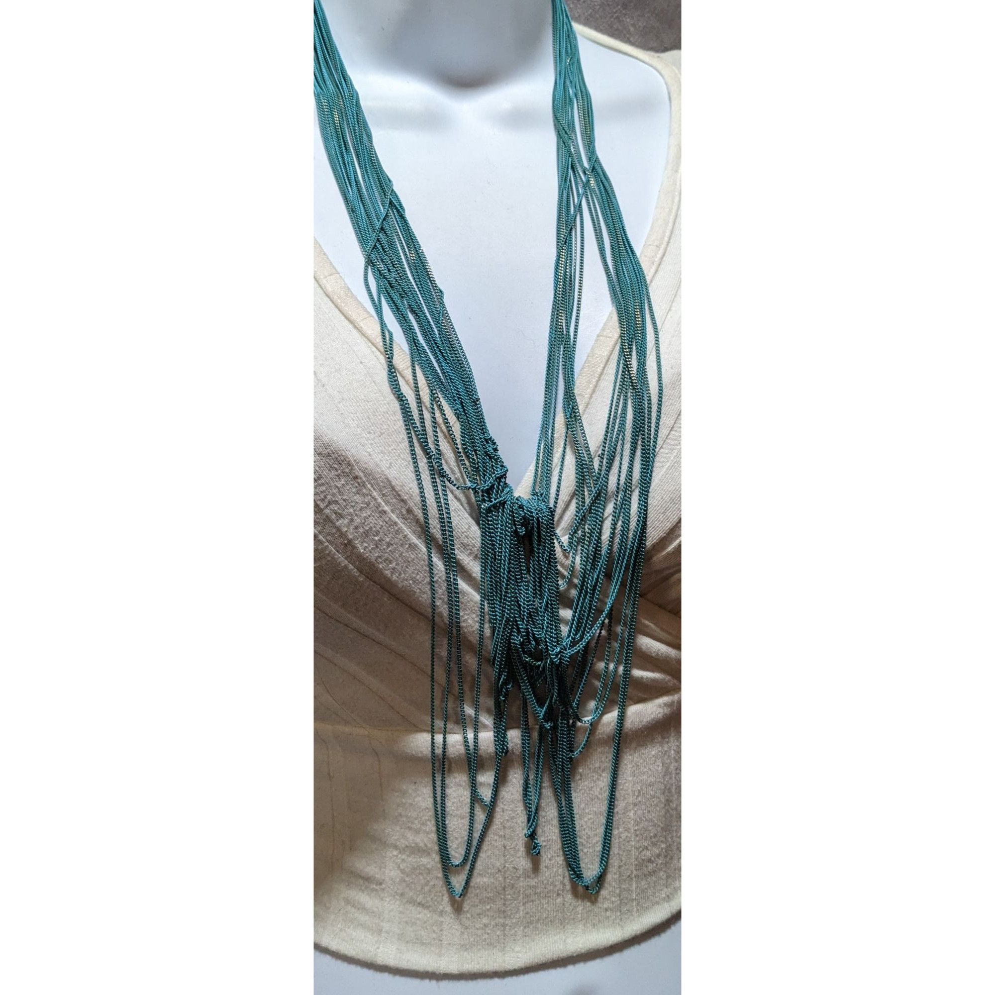 Other Abstract Blue Multilayer Chain Necklace Size ONE SIZE - 2 Thumbnail
