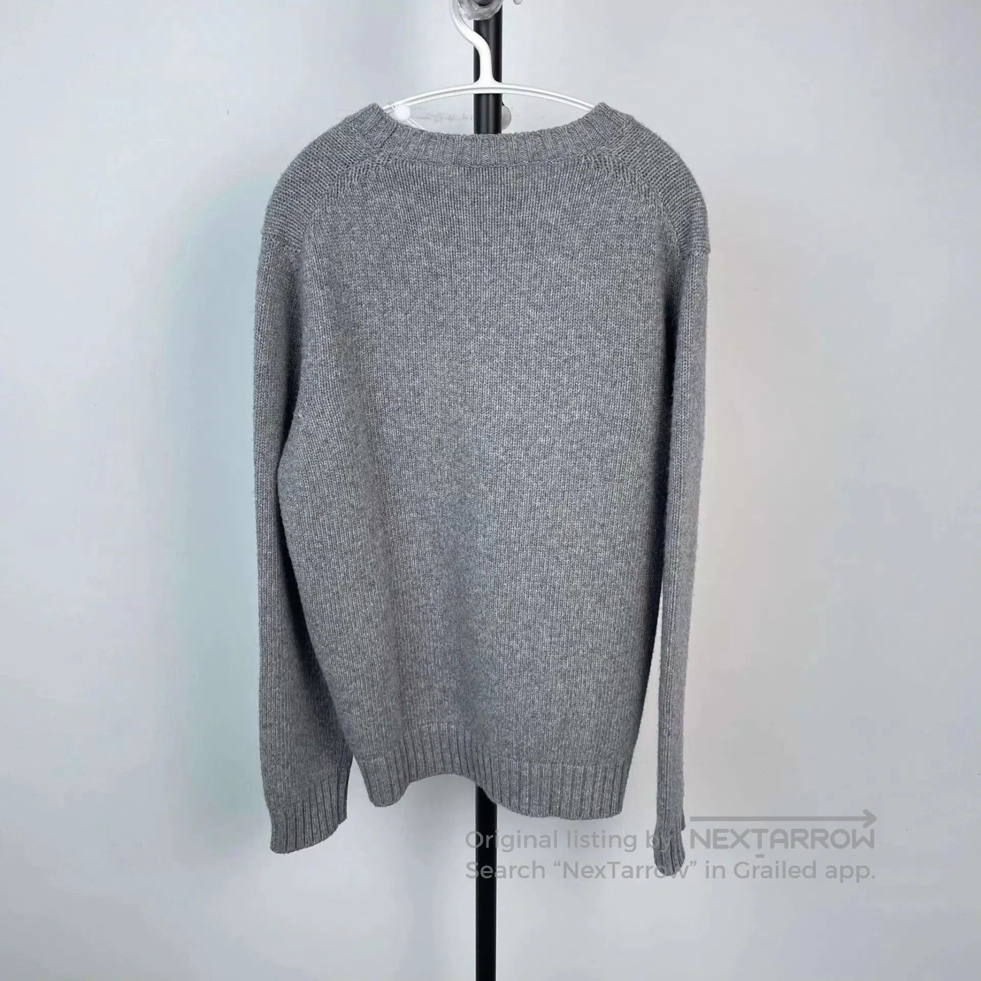 Prada Gray Crewneck Sweater with Textured Pattern. Size US M / EU 48-50 / 2 - 2 Thumbnail