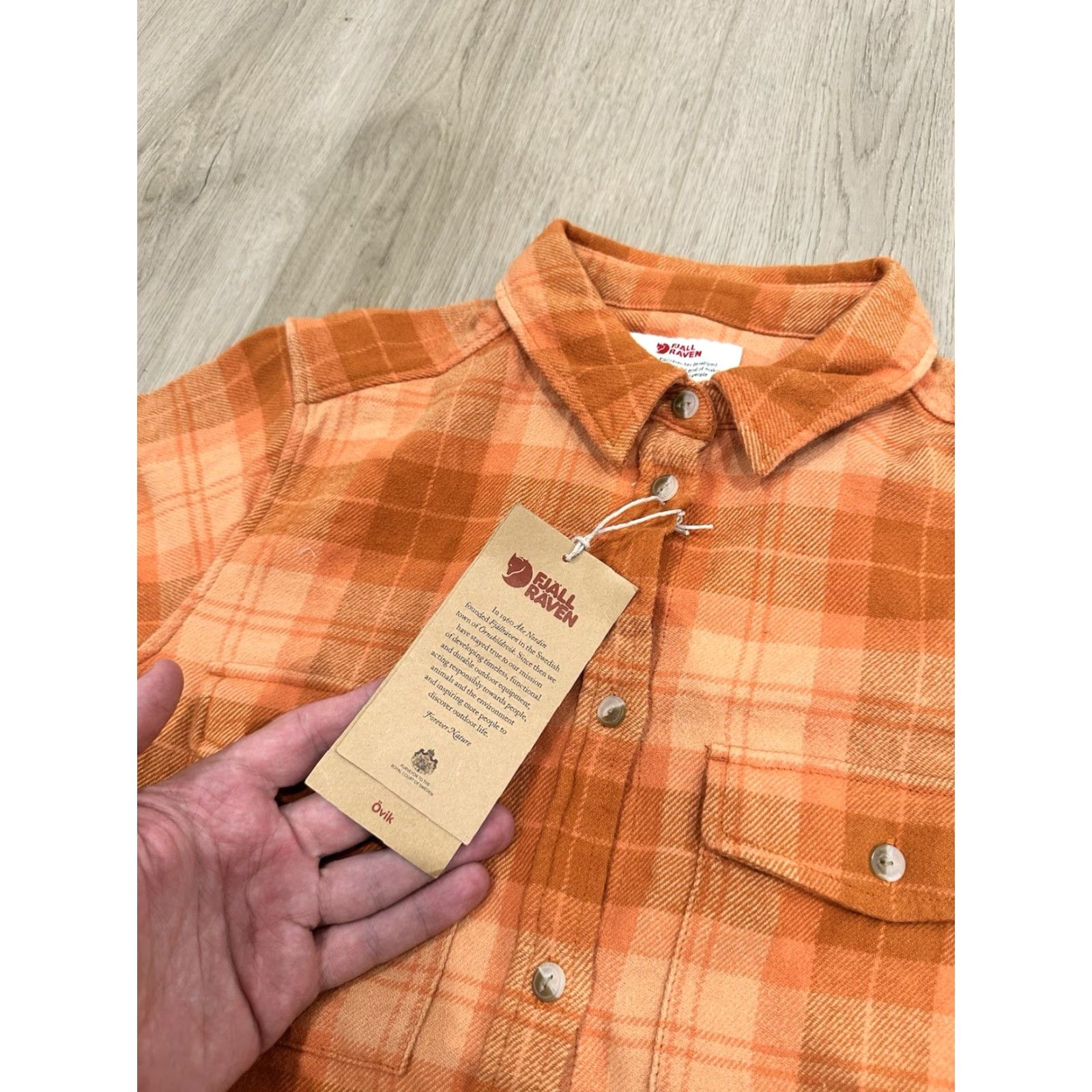 Vintage NWT Fjallraven Women's Ovik Heavy Flannel Shirt Long Sleeve Orange Plaid Size S Size S / US 4 / IT 40 - 5 Thumbnail