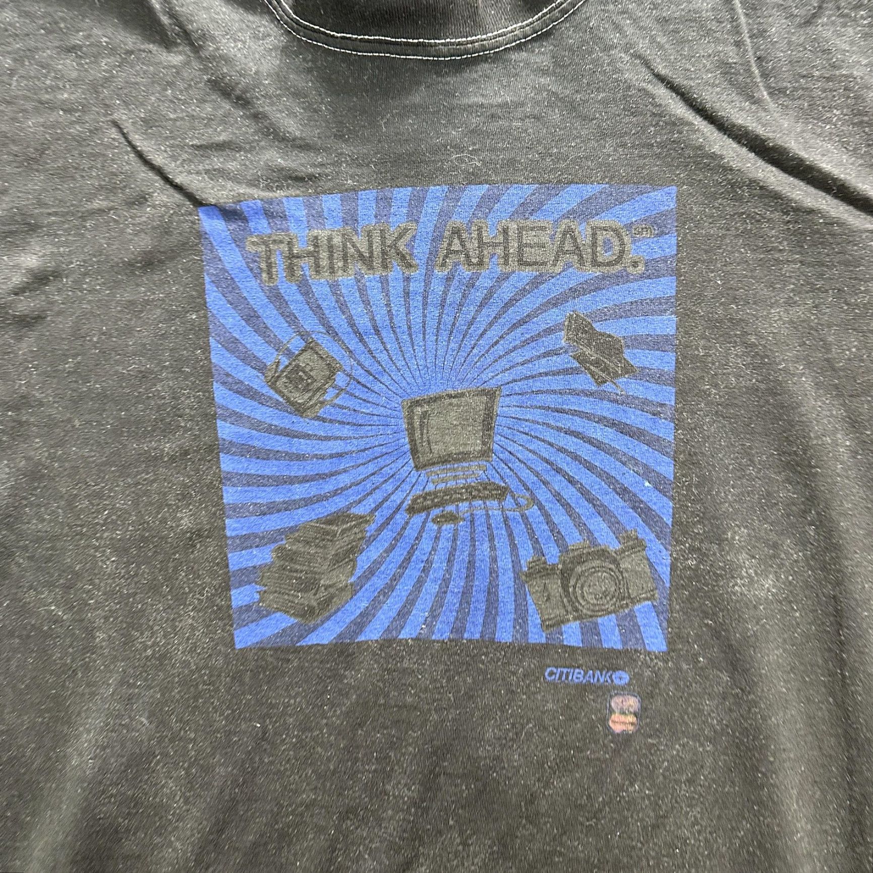 Other VINTAGE Citibank Shirt Mens Large Black Think Ahead Graphic Computer Promo 90s Size US M / EU 48-50 / 2 - 4 Thumbnail