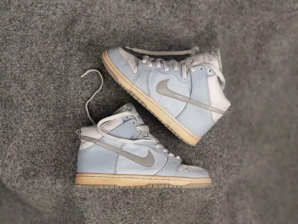 Nike Vintage 2005 Nike Dunk High Blue Gray Leather Sneakers Size US 8 / IT 38 - 1 Thumbnail
