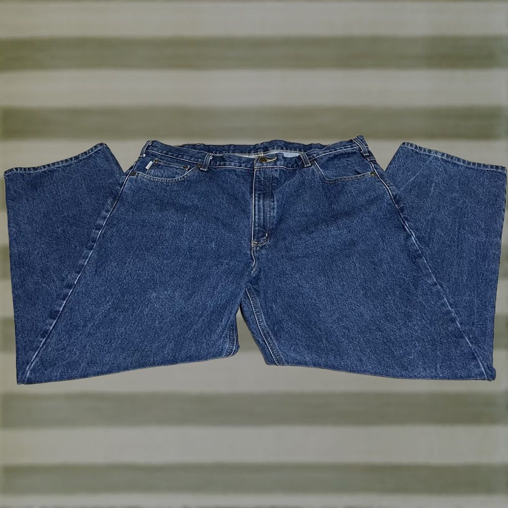 Carhartt Carhartt Jeans B160 DST Mens 42x30 Relaxed Fit Denim Blue Straight Work Pants Size US 42 / EU 58 - 1 Thumbnail