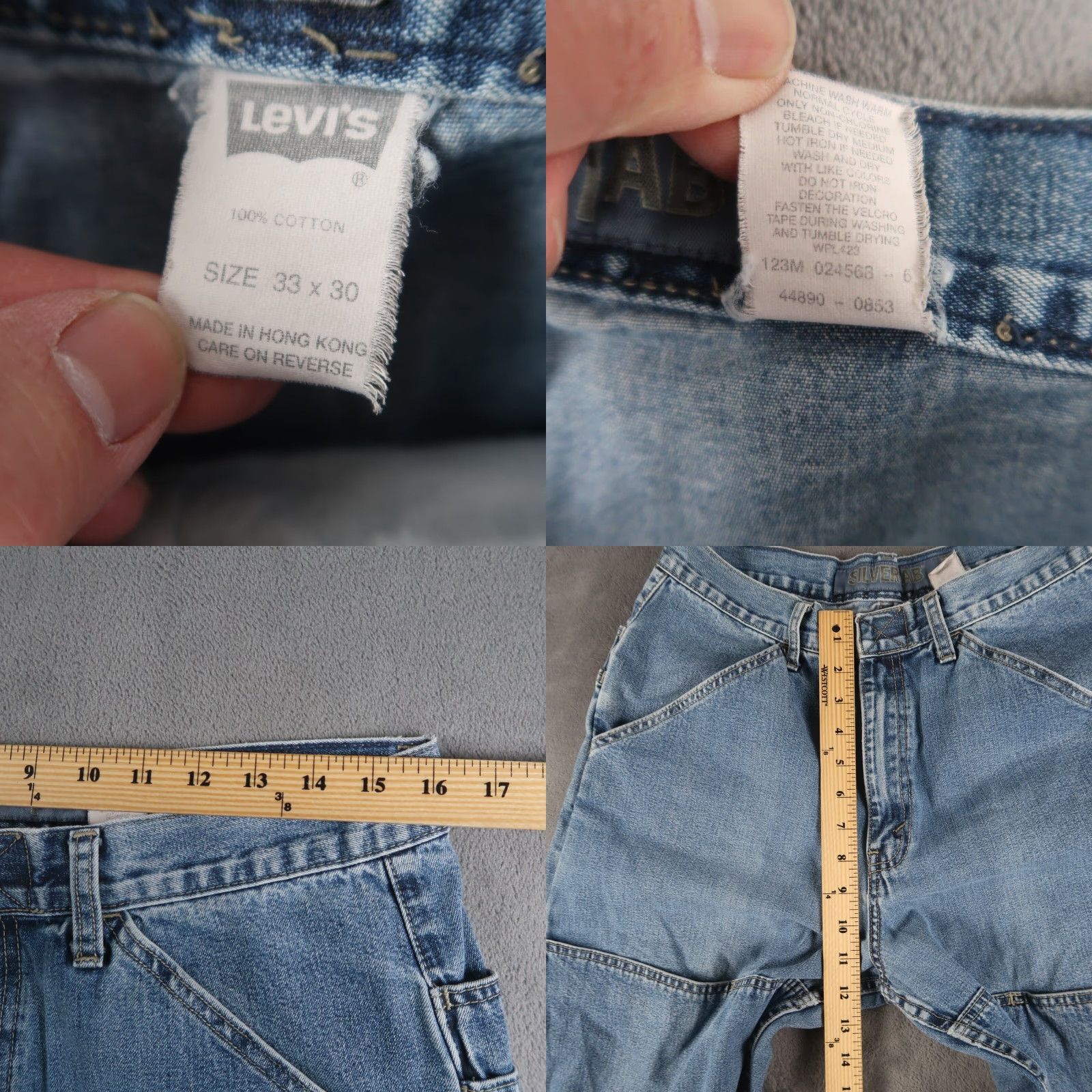 Denime VINTAGE Levi’s Silvertab Baggy Den im Skater Jeans Grunge Y2K 33x30 Big Pockets Jeans Biker Streetwear Skater 90s? Size US 33 - 8 Thumbnail