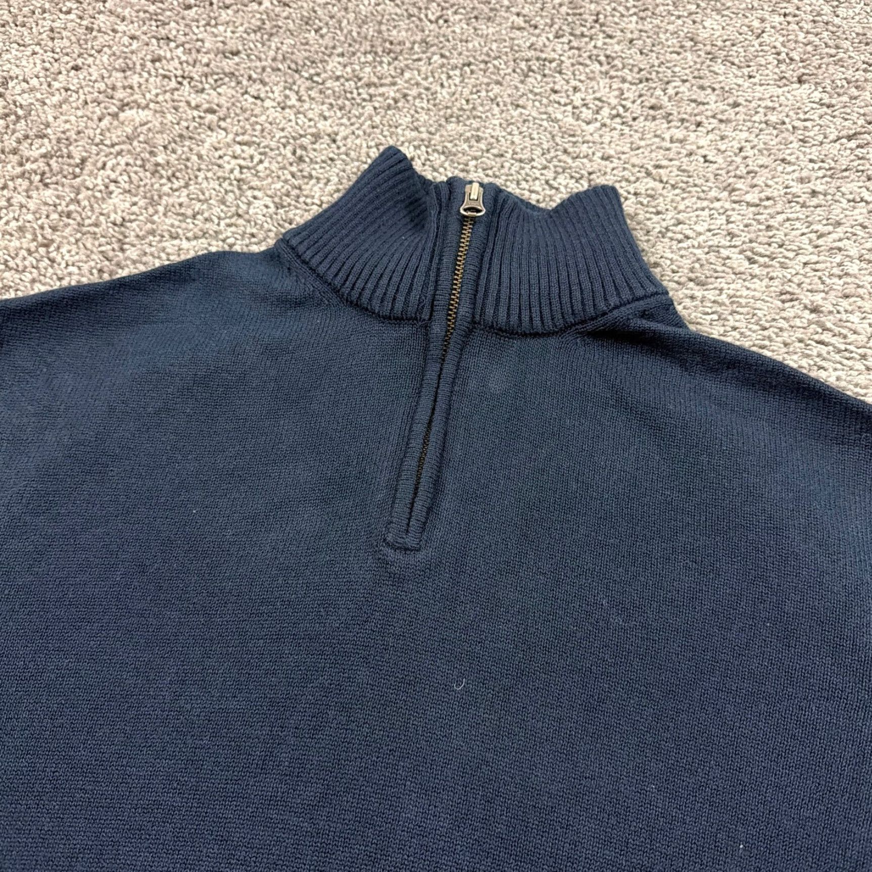 J.Crew VINTAGE J.CREW Sweater Mens L Blue Knit 1/4 Zip Pullover Long Sleeve 100% Cotton Warmth Size US L / EU 52-54 / 3 - 2 Thumbnail