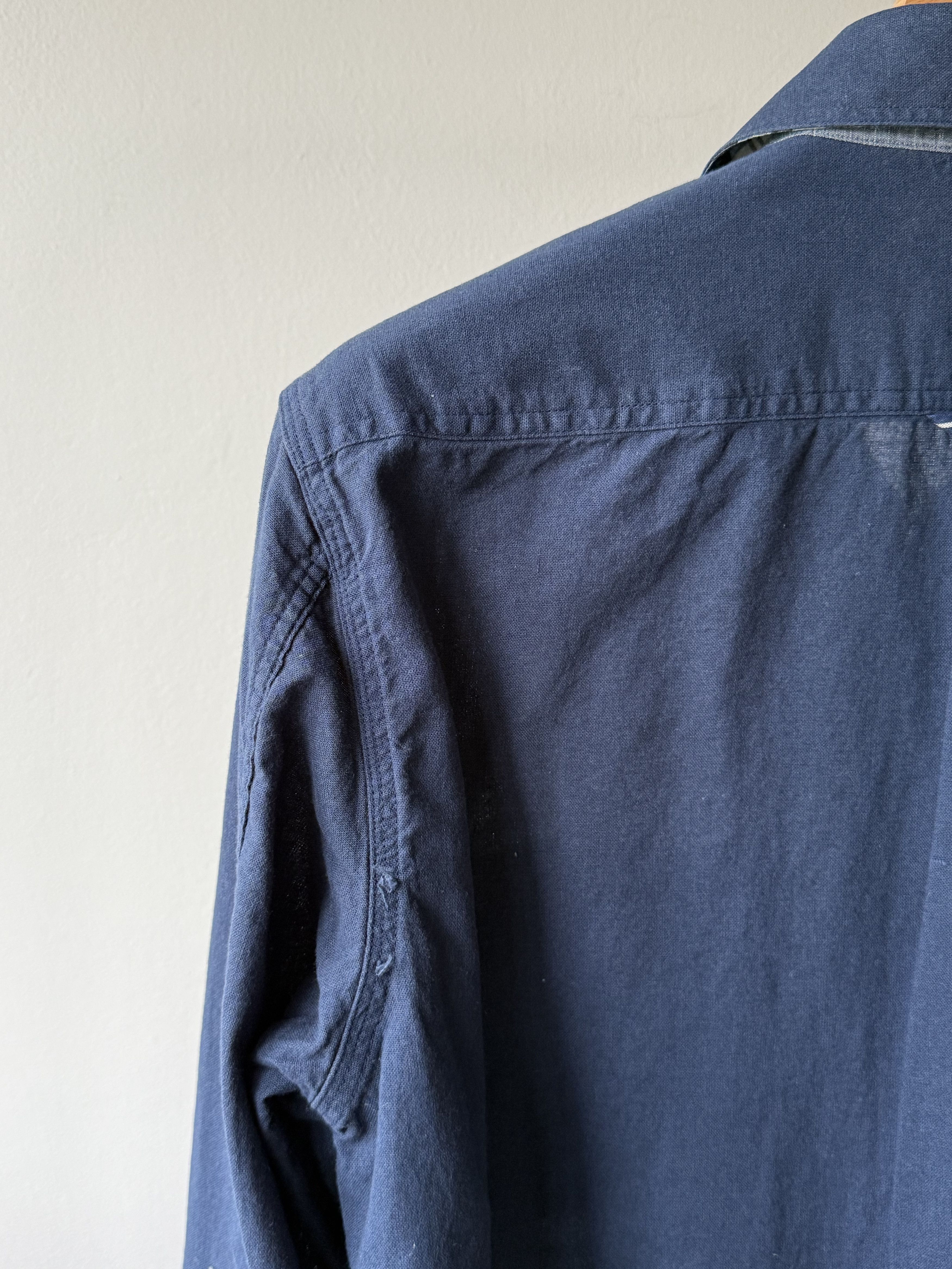 Gant Gant Patchwork Casual Fit Navy Blue Twill Long Sleeve Shirt Size US M / EU 48-50 / 2 - 9 Thumbnail