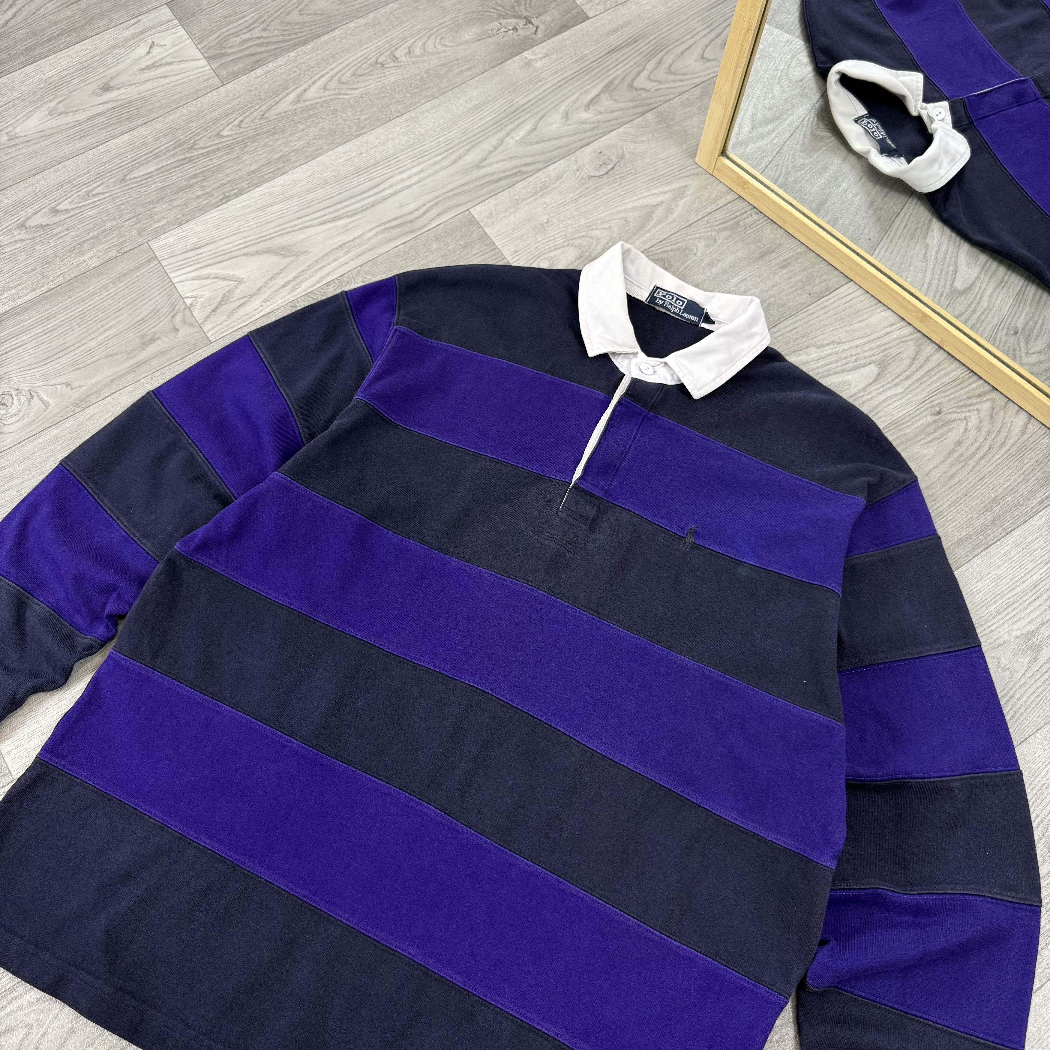 Polo Ralph Lauren Vintage Polo Ralph Lauren Striped Long Sleeve Rugby Shirt Size US L / EU 52-54 / 3 - 5 Thumbnail