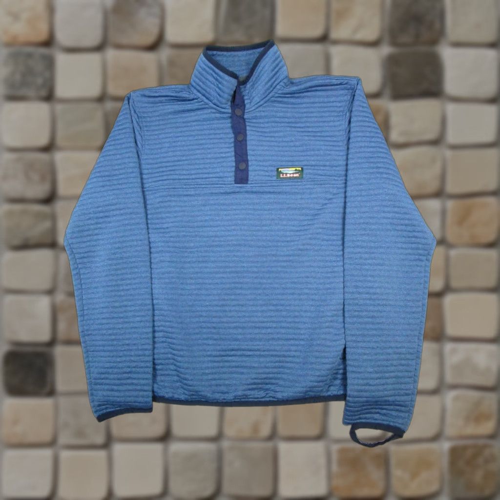 Vintage L.L.Bean Sweater Medium Blue Hiking Fleece Pullover Outdoor Casual Logo Regular Fit Mens Size US M / EU 48-50 / 2 - 1 Thumbnail