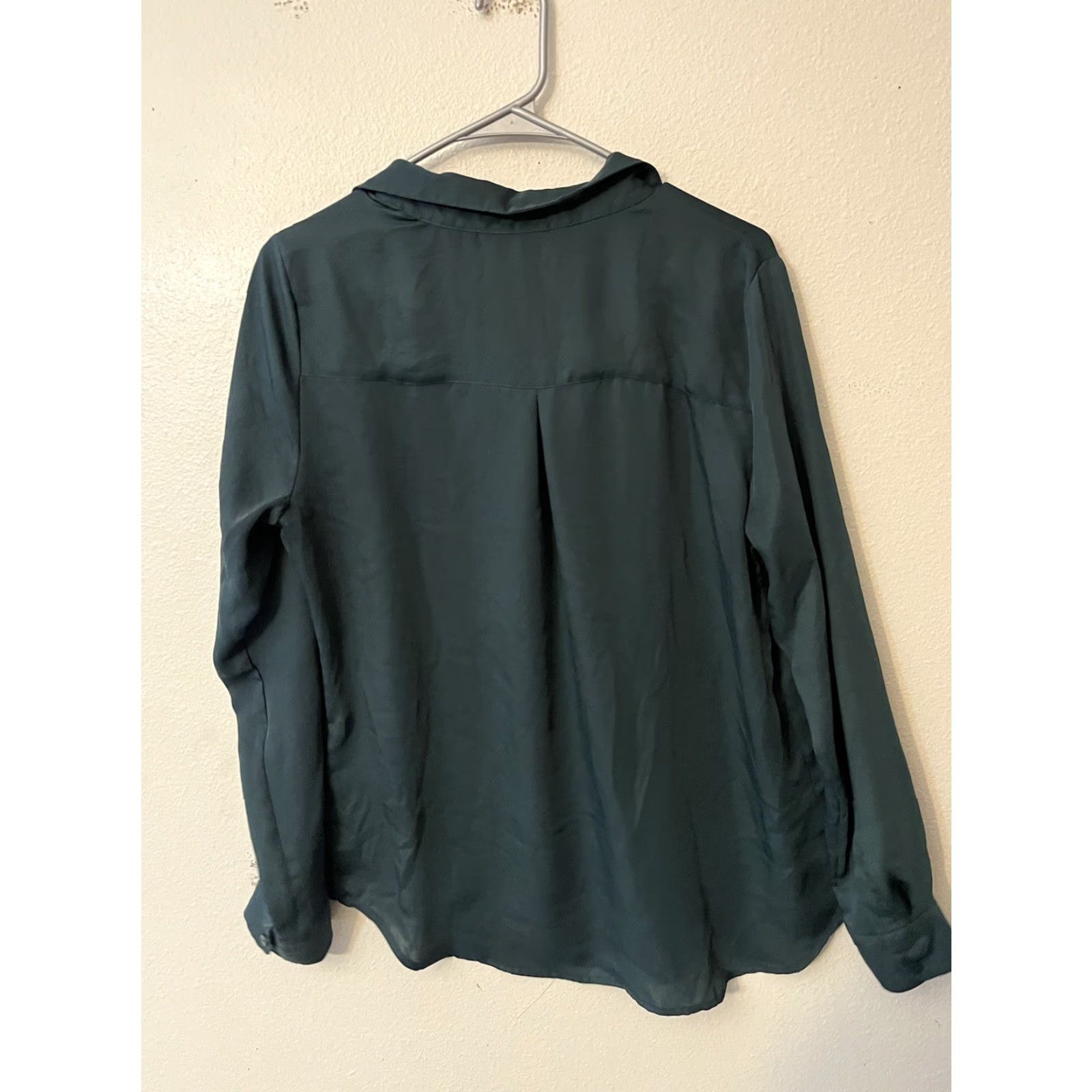 H&M H&M Shirt Long Sleeve Button Front Collared Green Polyester Blend Size 12 Size XL / US 12-14 / IT 48-50 - 3 Thumbnail