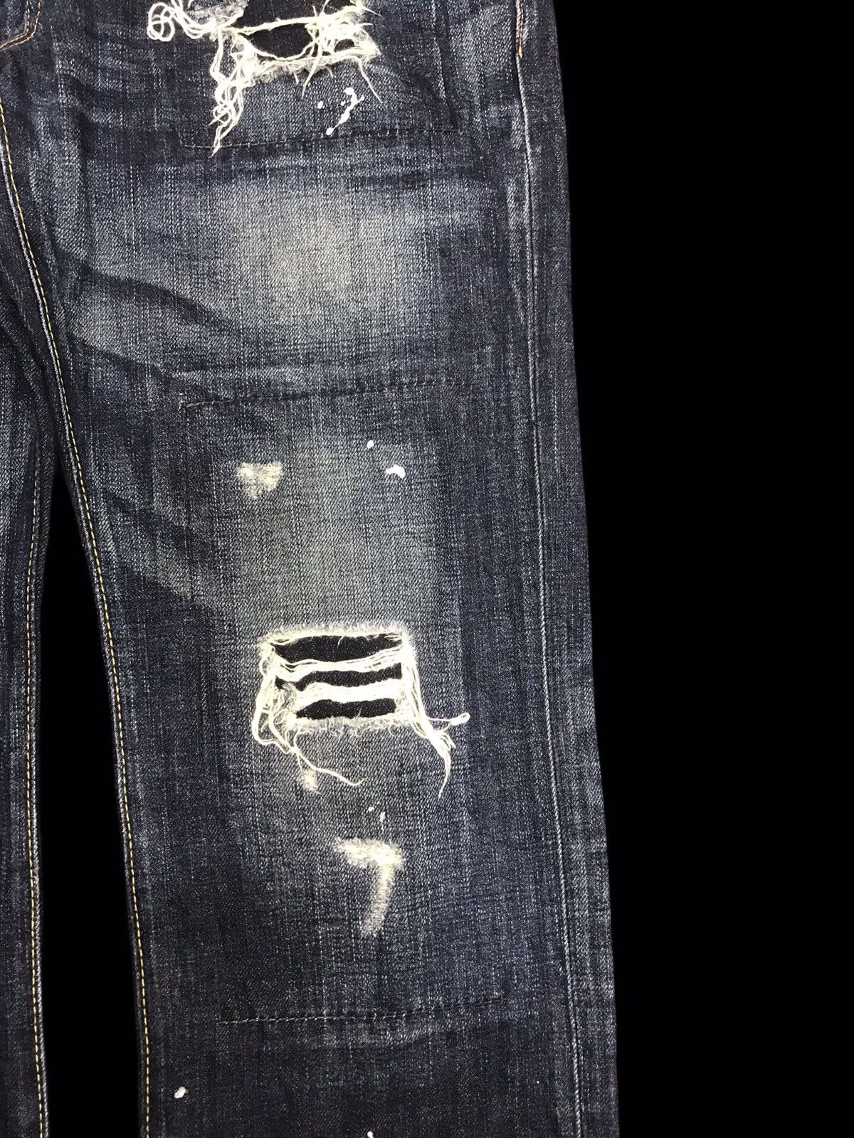 Japanese Brand 💥DENIM ART💥BACK NUMBER JAPAN DISTRESSED PAINTER DENIM F140 Size US 32 / EU 48 - 5 Thumbnail