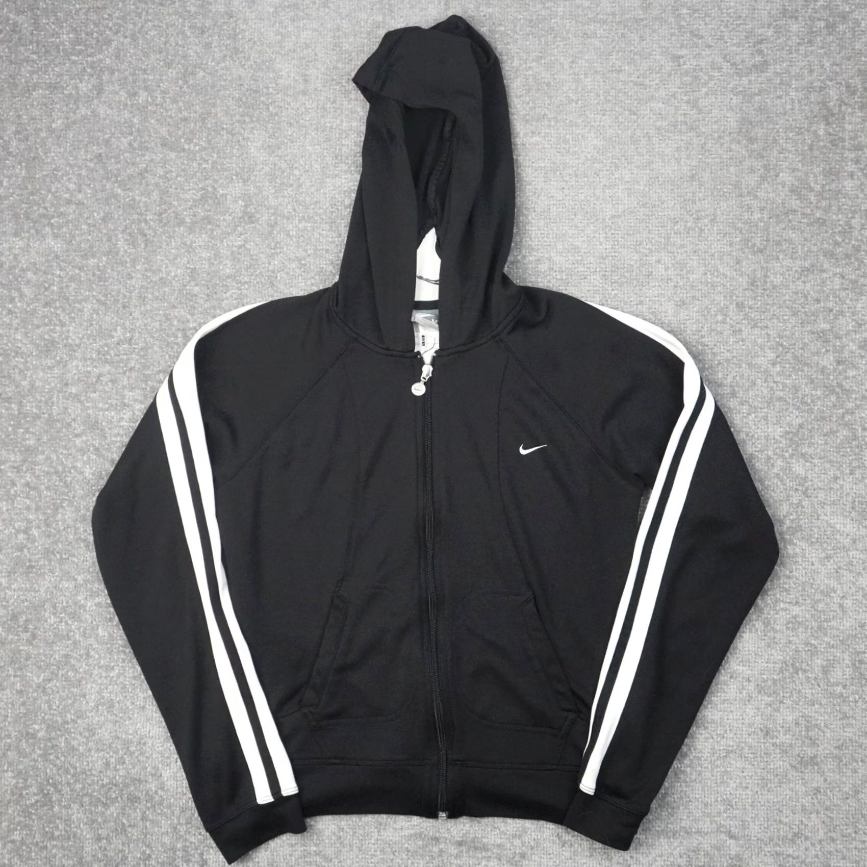 Nike Nike Full Zip Womens Medium Black Long Sleeve Hooded Jacket Size M / US 6-8 / IT 42-44 - 2 Thumbnail