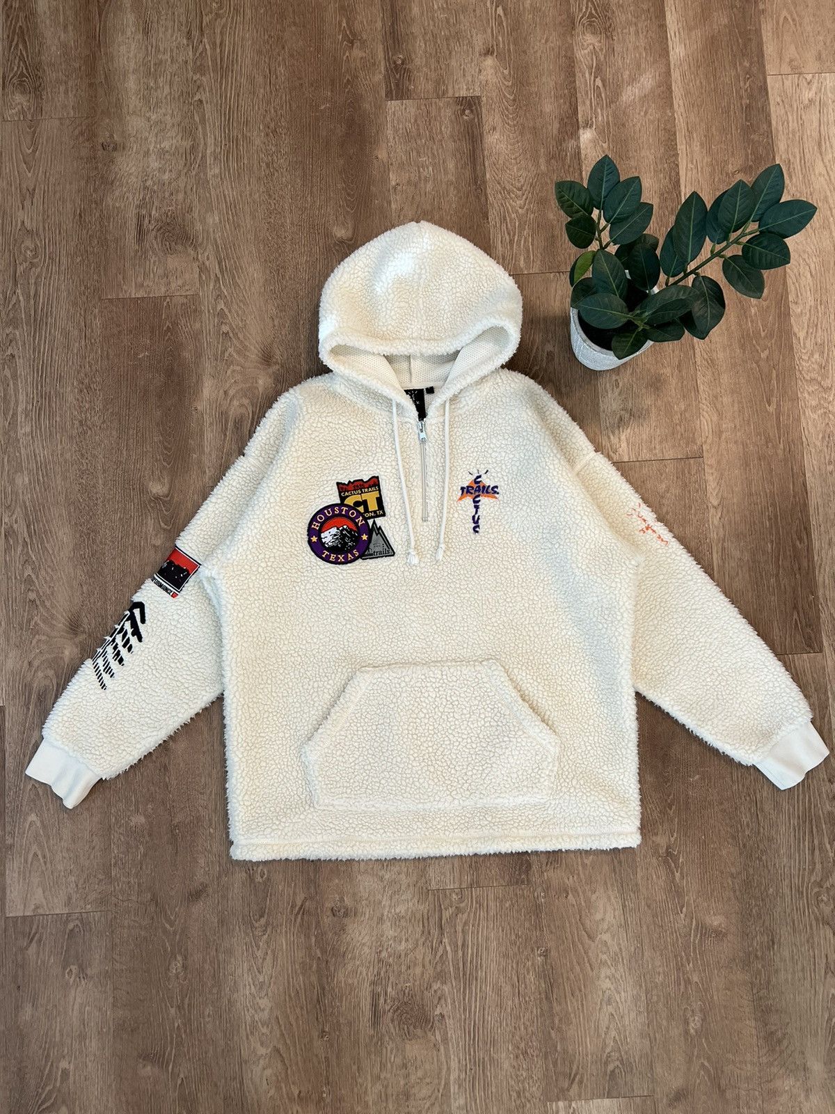 travis scott half zip sherpa hoodie