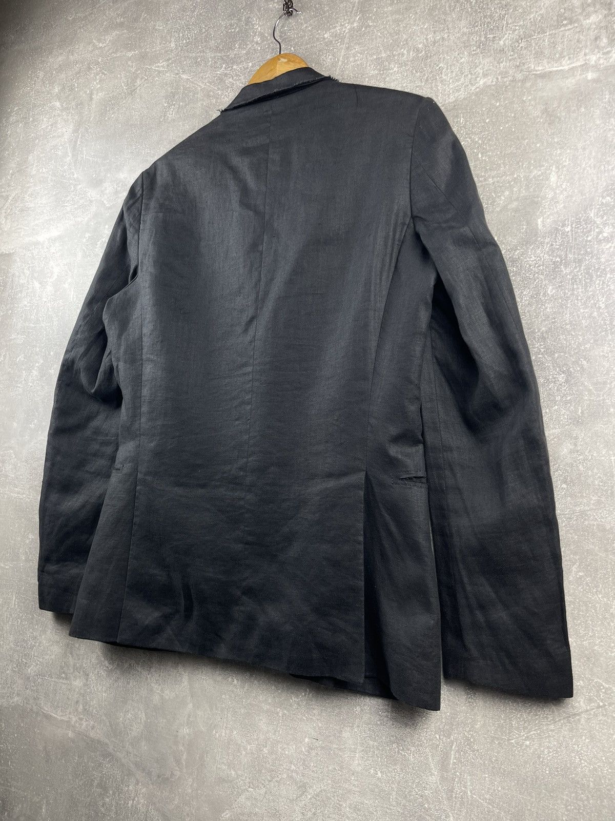 20471120 × Messagerie Messagerie Patrizo Piscaglia Opium Distressed Linen Blazer Size 48L - 6 Thumbnail