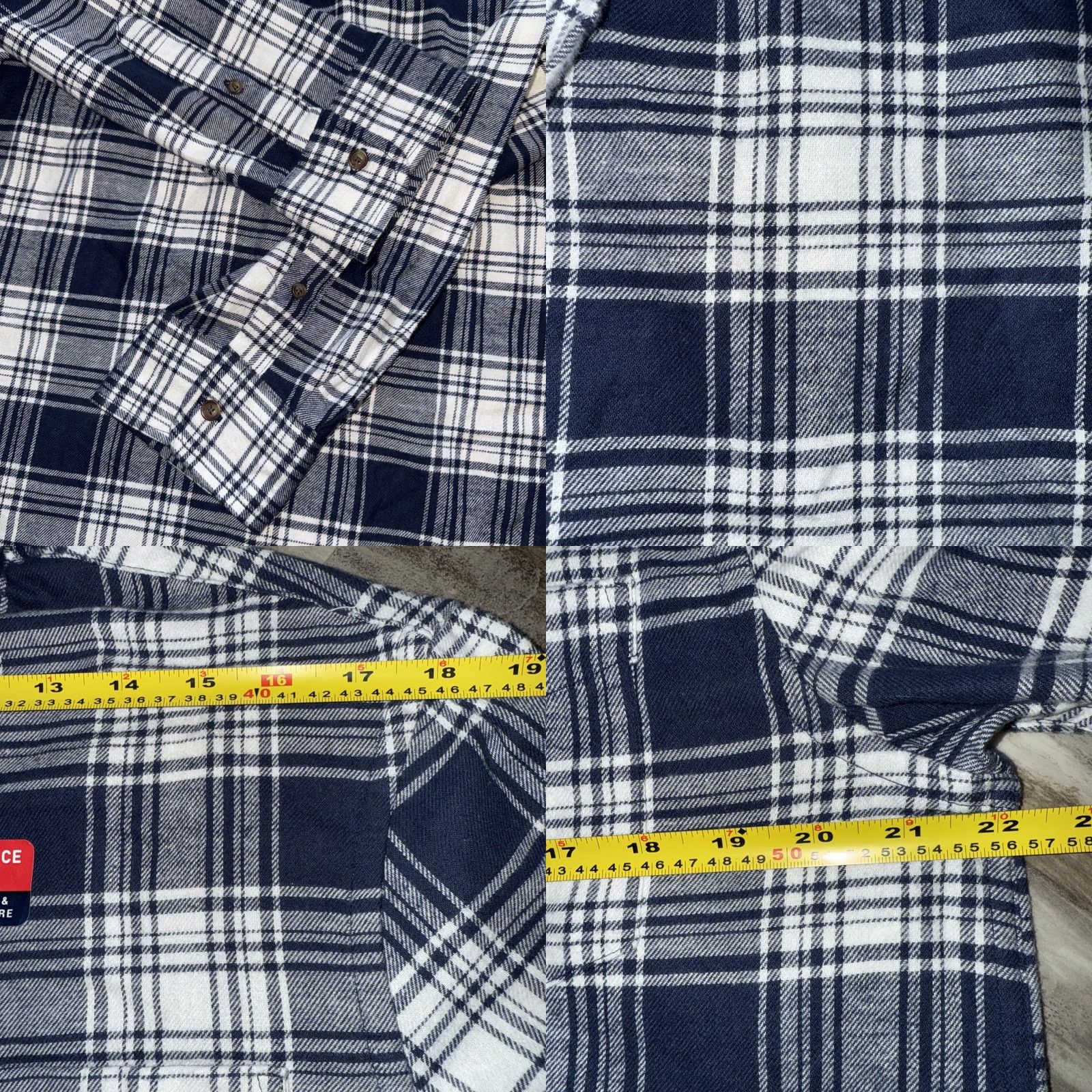 Chaps Chaps Performance Flannel Shirt Men’s M Navy Blue Plaid Button-Up NWT Size US M / EU 48-50 / 2 - 8 Thumbnail