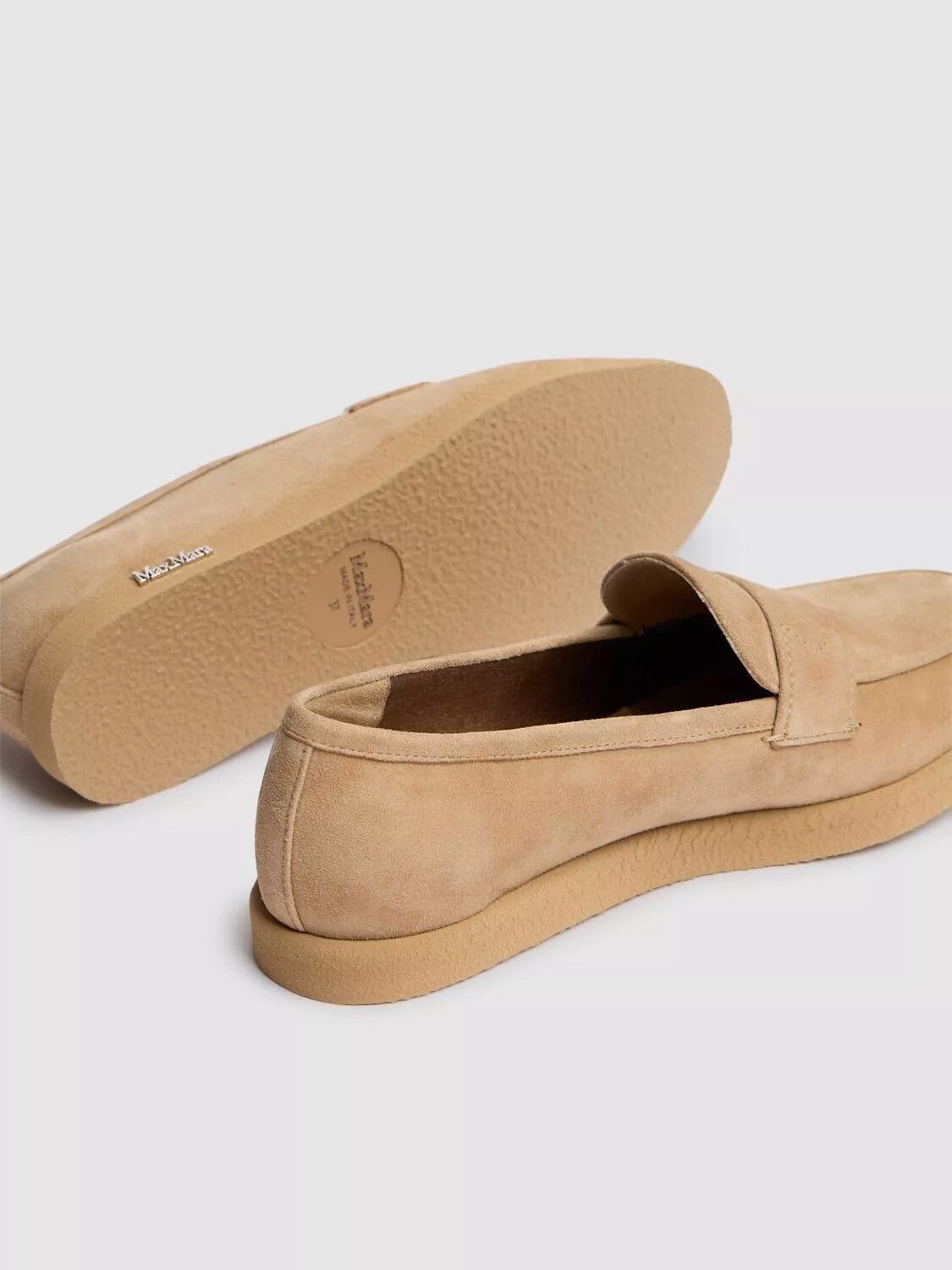 Max Mara MAX MARA Softmoc $750 Camel Suede Moccasins New & Authentic Size US 7.5 / IT 37.5 - 4 Thumbnail