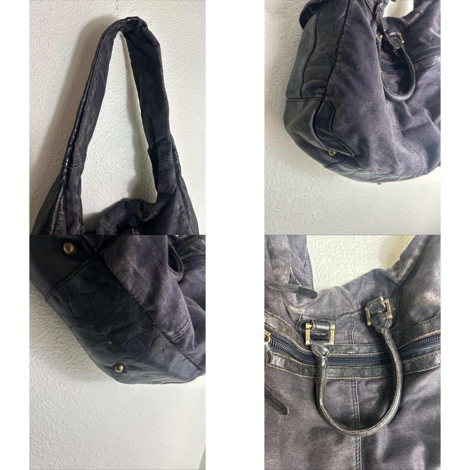 Vintage Rare Tough Jeansmith Military Surplus Brown Leather Large Shoulder Bag Flaw Size US 33 - 10 Thumbnail