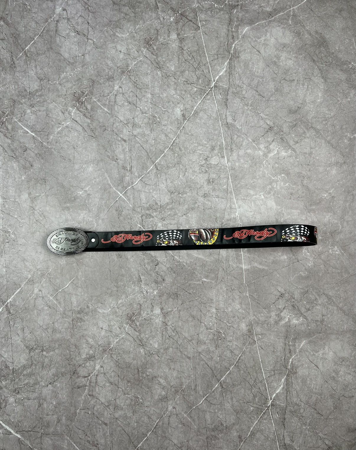 Ed Hardy Ed Hardy Overprint Belt Rhinestones Vintage Drip Y2K Size ONE SIZE - 8 Thumbnail