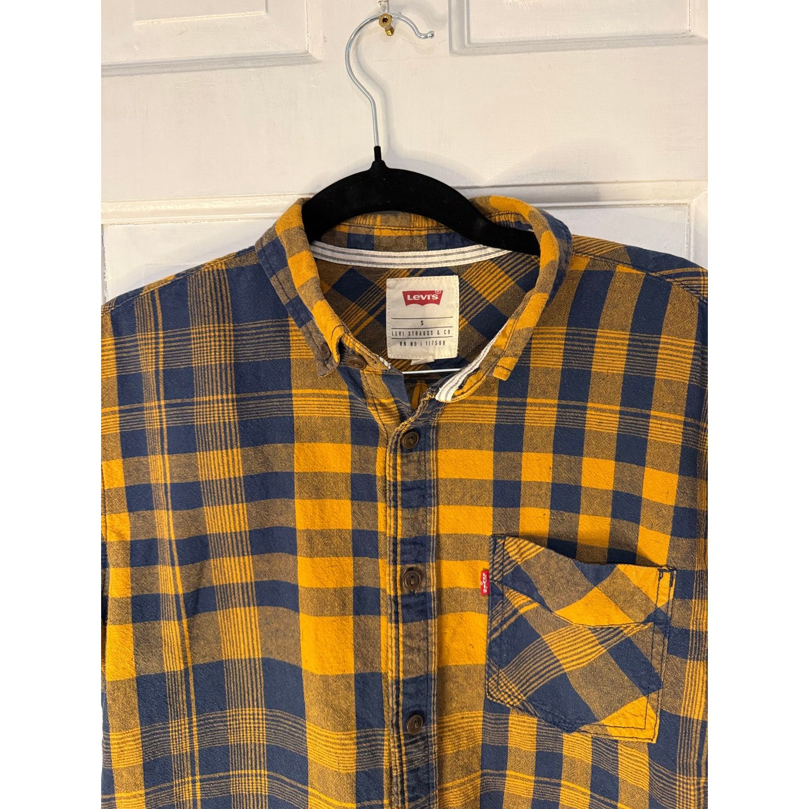 Levi's Levi's Men's Orange Check Short Sleeve Shirt - Small Size US S / EU 44-46 / 1 - 3 Thumbnail