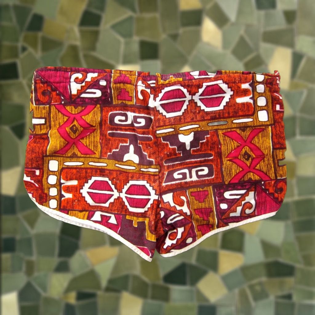 Pinko VINTAGE Sun Island Hawaii Pink Yellow Orange Low Rise Booty Short Women Small Size 28" / US 6 / IT 42 - 1 Thumbnail