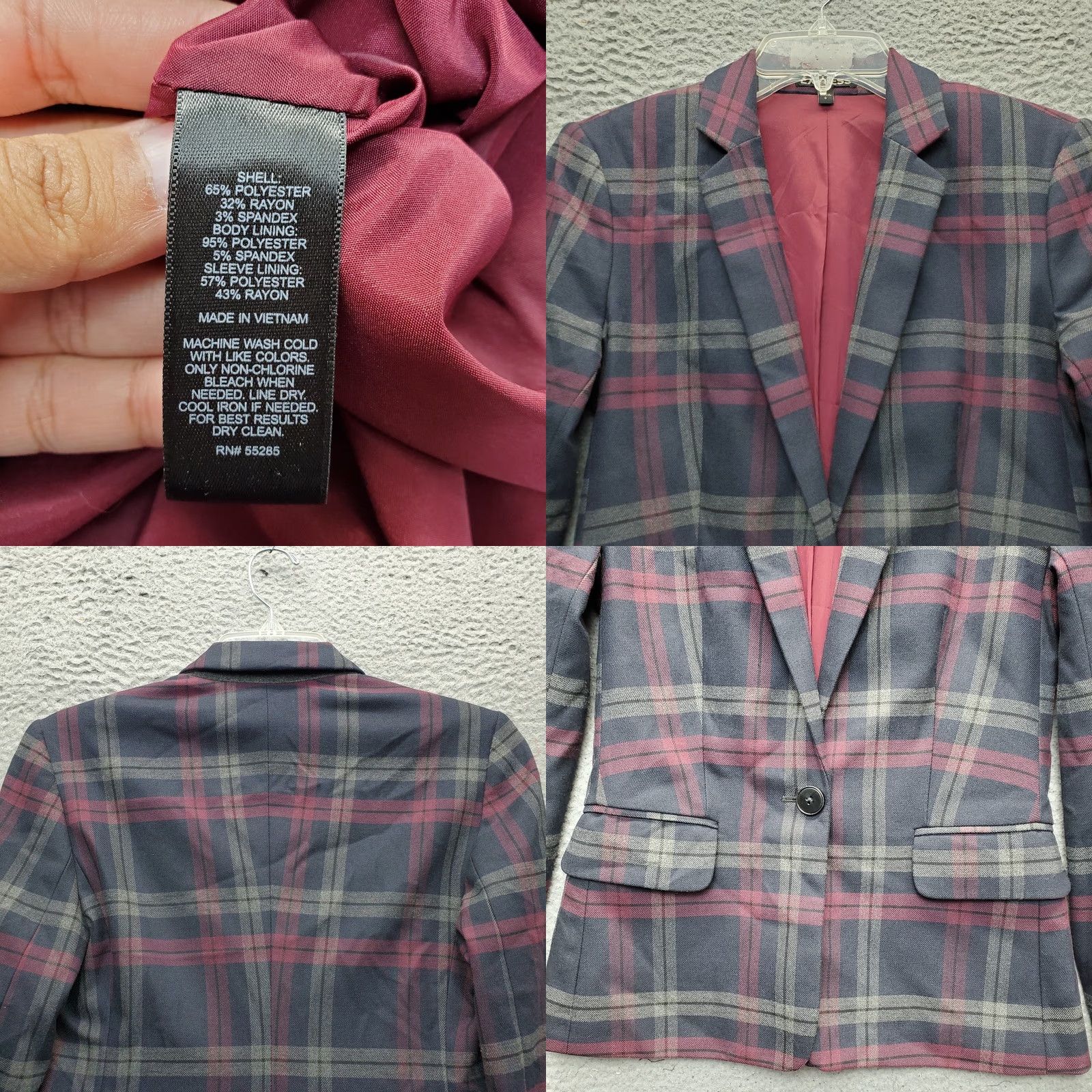 Express Express Blazer Womens 0 Multicolor Plaid Lined Single Breasted Notch Lapel One Button Blazer Jacket Mens? Size XS / US 0-2 / IT 36-38 - 8 Thumbnail