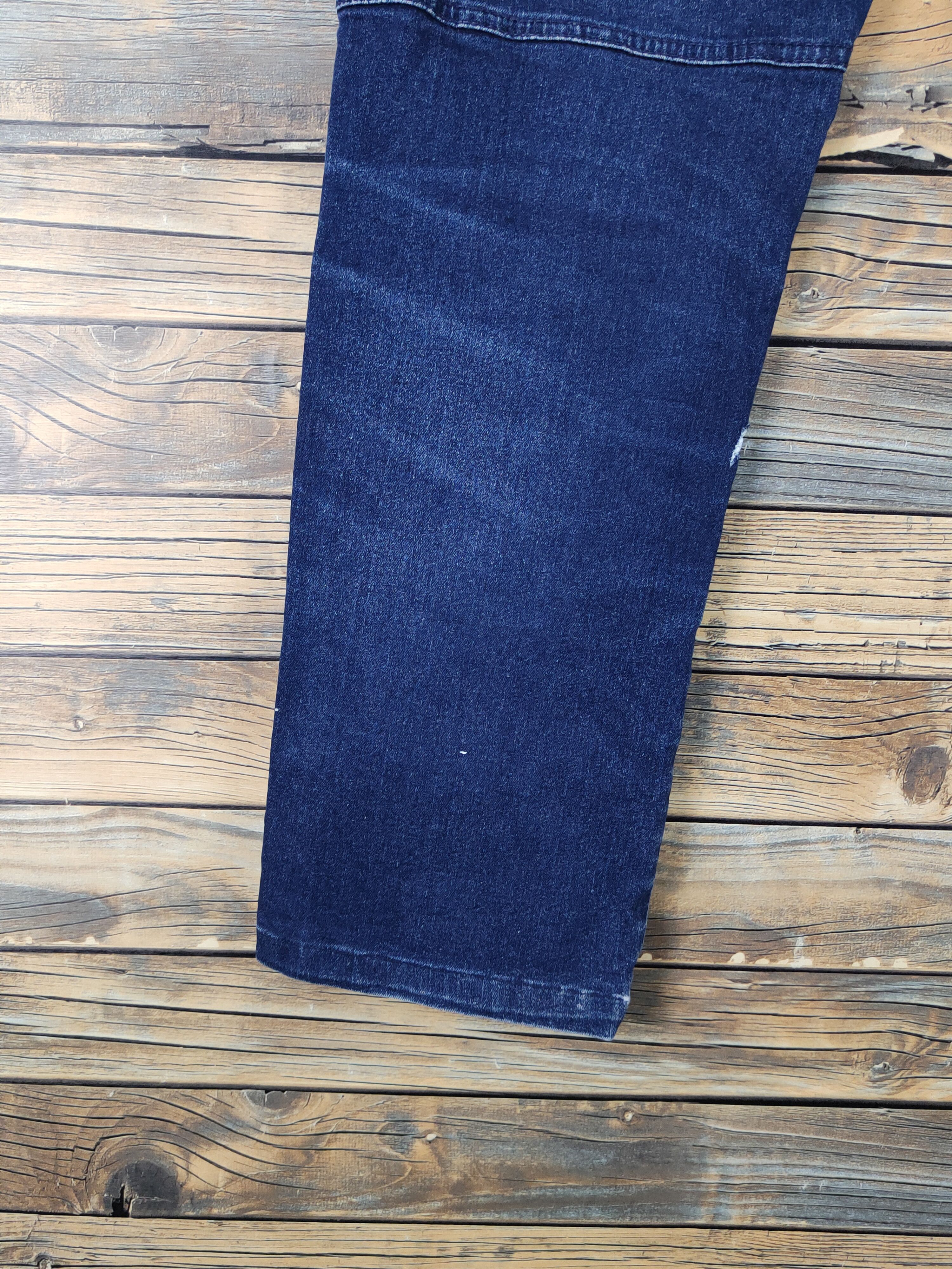 Japanese Brand FieldCore Dark Blue Distressed Ripped denim Jeans #W2064 Size US 32 / EU 48 - 9 Thumbnail
