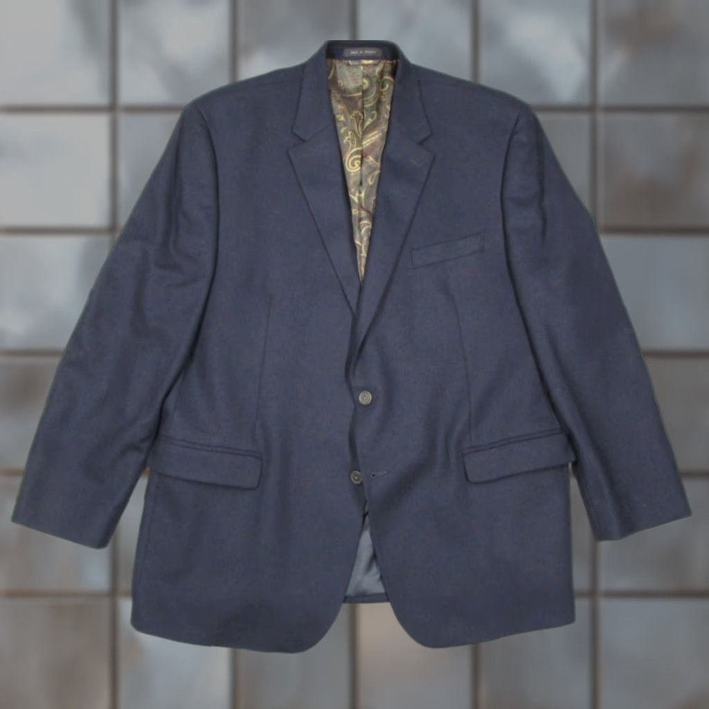 Ralph Lauren Lauren Ralph Lauren Blazer Men 2-Button Wool Cashmere Blue 48 Regular Notch Lapel, Single-Breasted, Dry Clean Only, 2-Button Front, Vintage? No (MRL) Size 48R - 1 Thumbnail