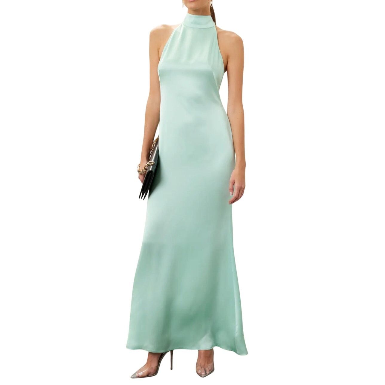 Lapointe Lapointe Satin Halter Gown in Mint, Size US 8 Size M / US 6-8 / IT 42-44 - 2 Thumbnail
