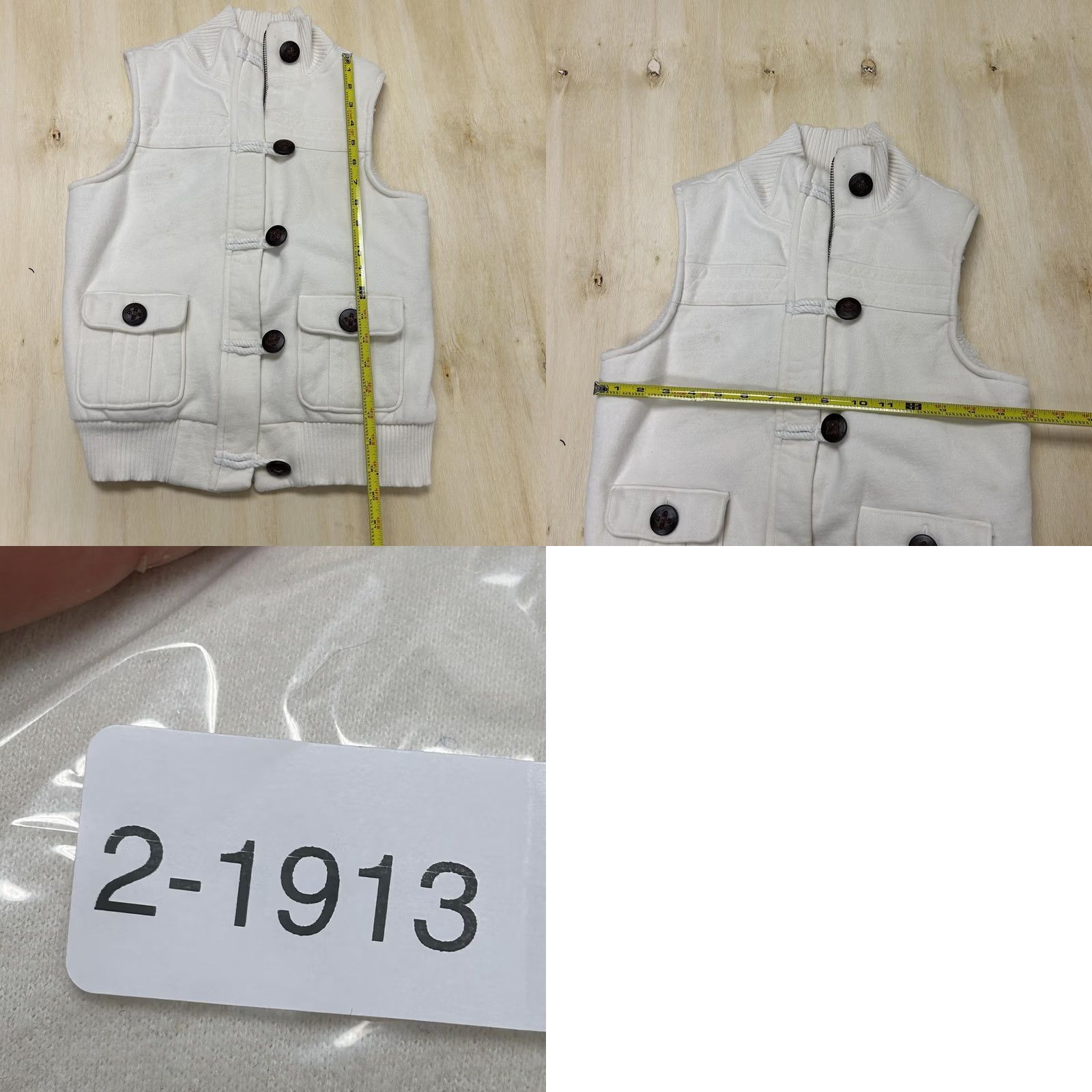 Old Navy Old Navy Vest Womens Small White Fleece Button Front Pockets Sherpa Lined Size S / US 4 / IT 40 - 8 Thumbnail