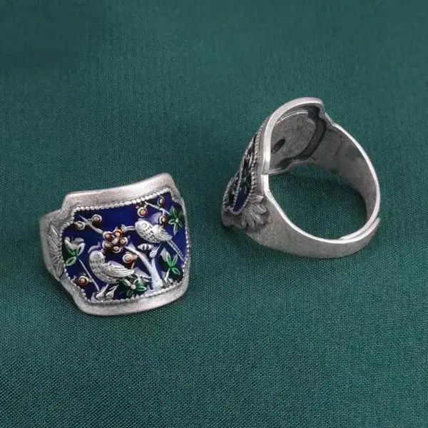 Japanese Brand × Jewelry Vintage Birds Engraving Adjustable Ring Size ONE SIZE - 3 Thumbnail